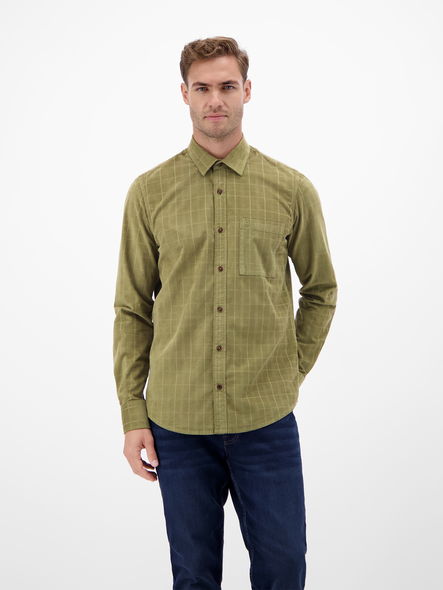 LERROS Karohemd "LERROS Kariertes Cordhemd - robuste Struktur für jeden Tag günstig online kaufen