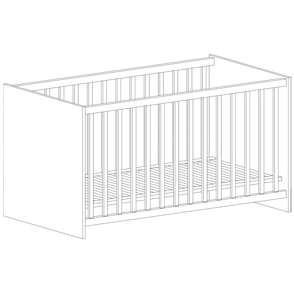 Lüttenhütt Babyzimmer-Komplettset »Rieke«, (Set, 4 St., Kinderbett, Regal, Schrank, Wickelkommode), Made in Germany; mit Kinderbett, Regal, Schrank und Wickelkommode