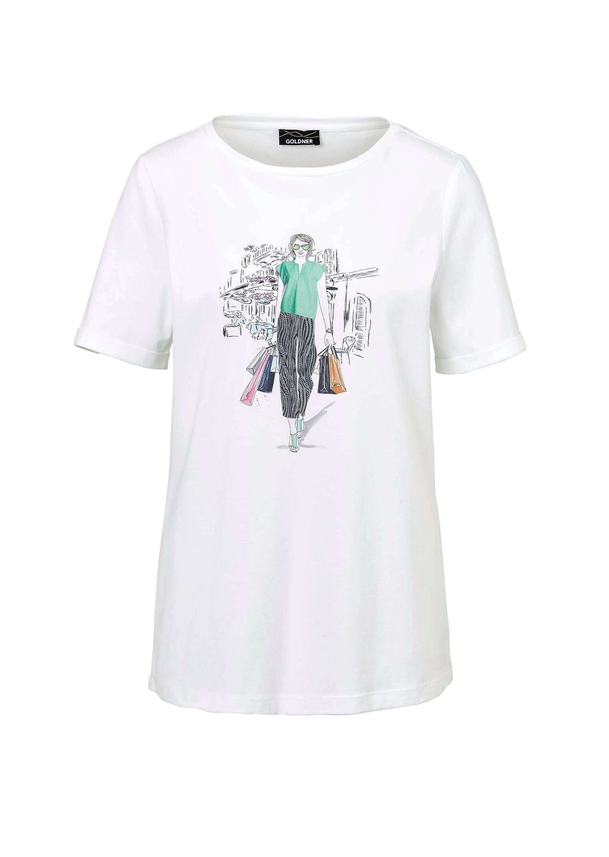GOLDNER Kurzarmshirt "Kurzgröße Jerseyshirt mit überschnittenen Schultern" keine/nicht relevant