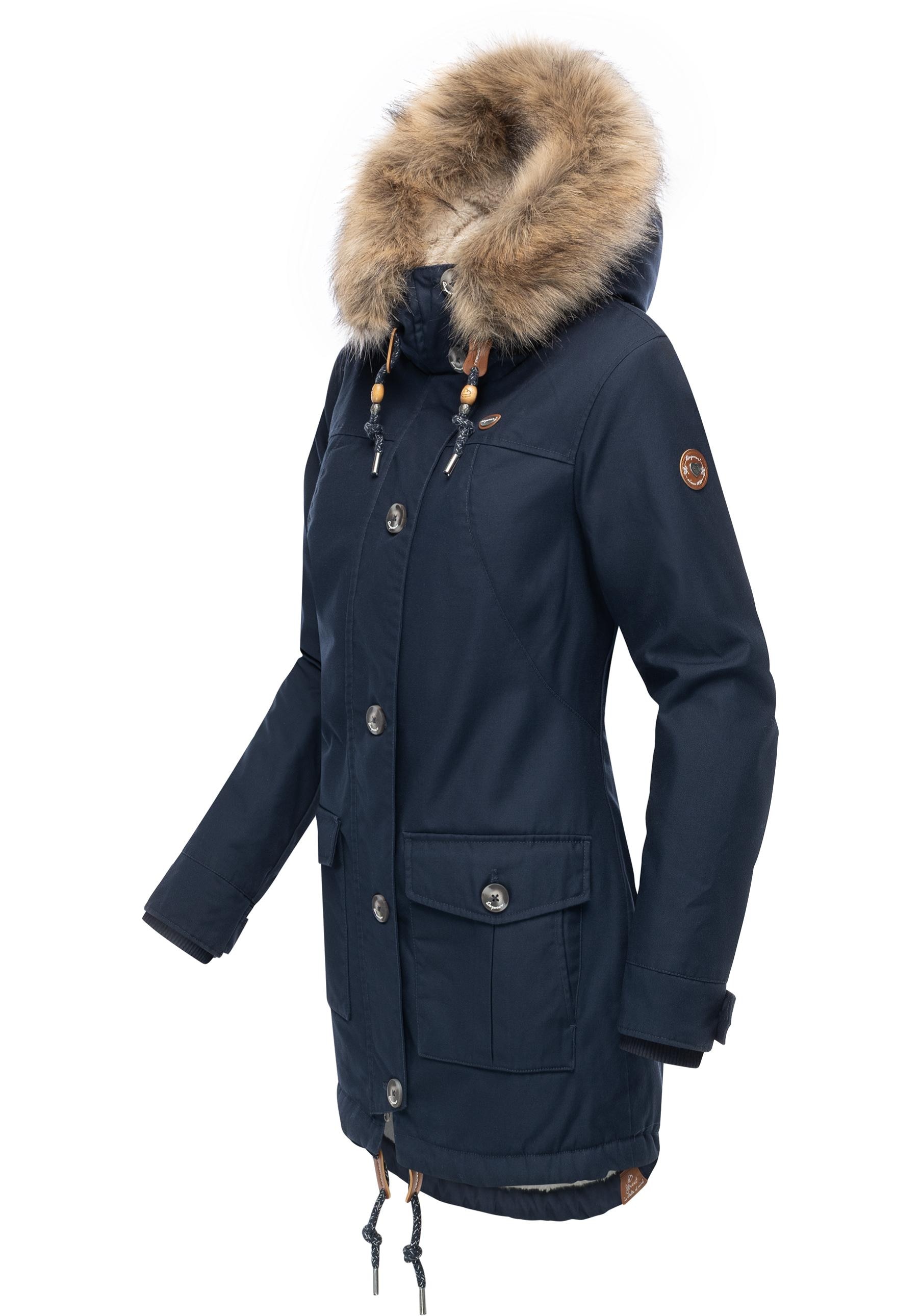 Ragwear Wintermantel »Jane YOUMODO« Leicht gefütterte Winterjacke mit Kapuze