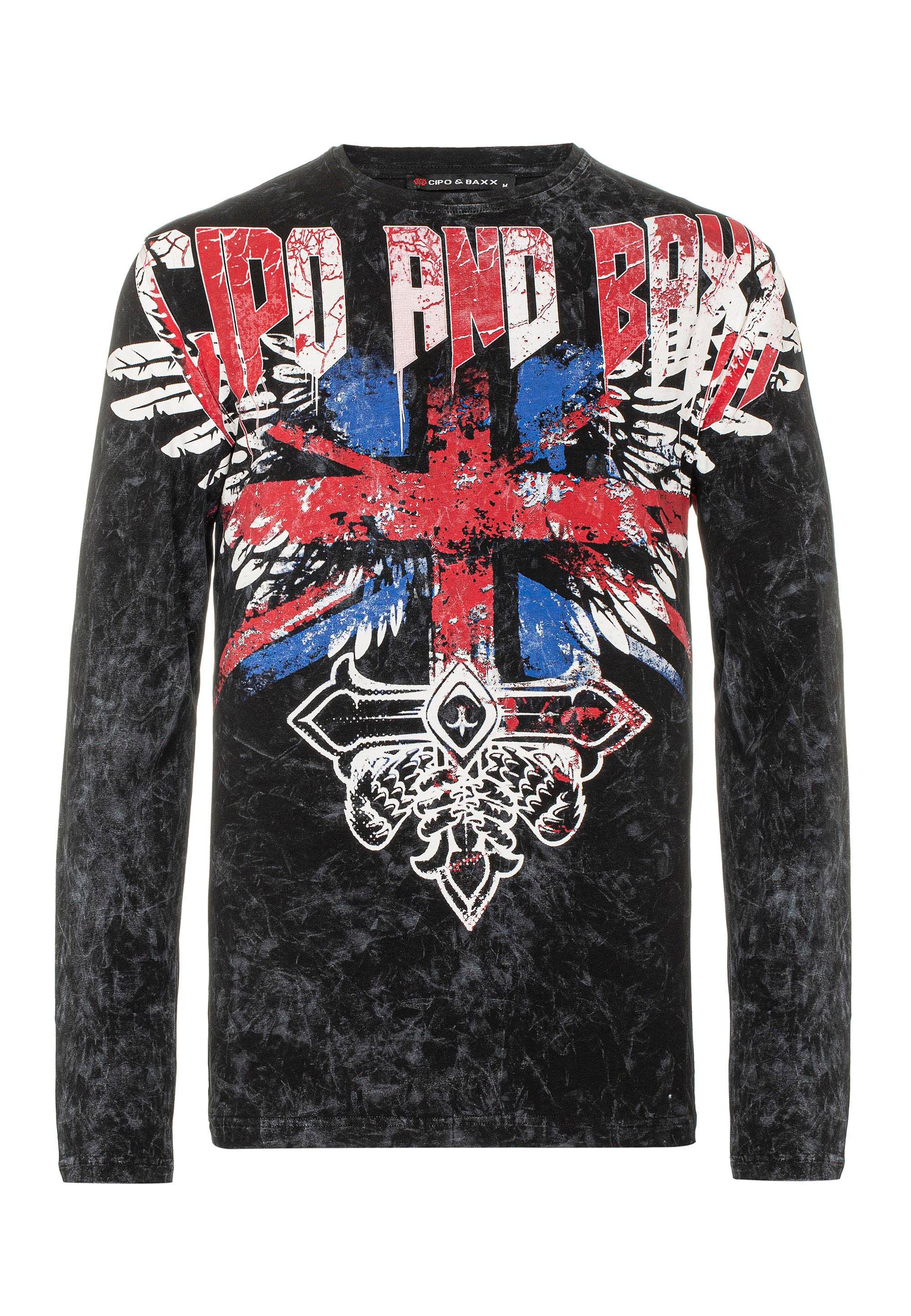 Cipo &amp; Baxx Langarmshirt mit coolem Aufdruck