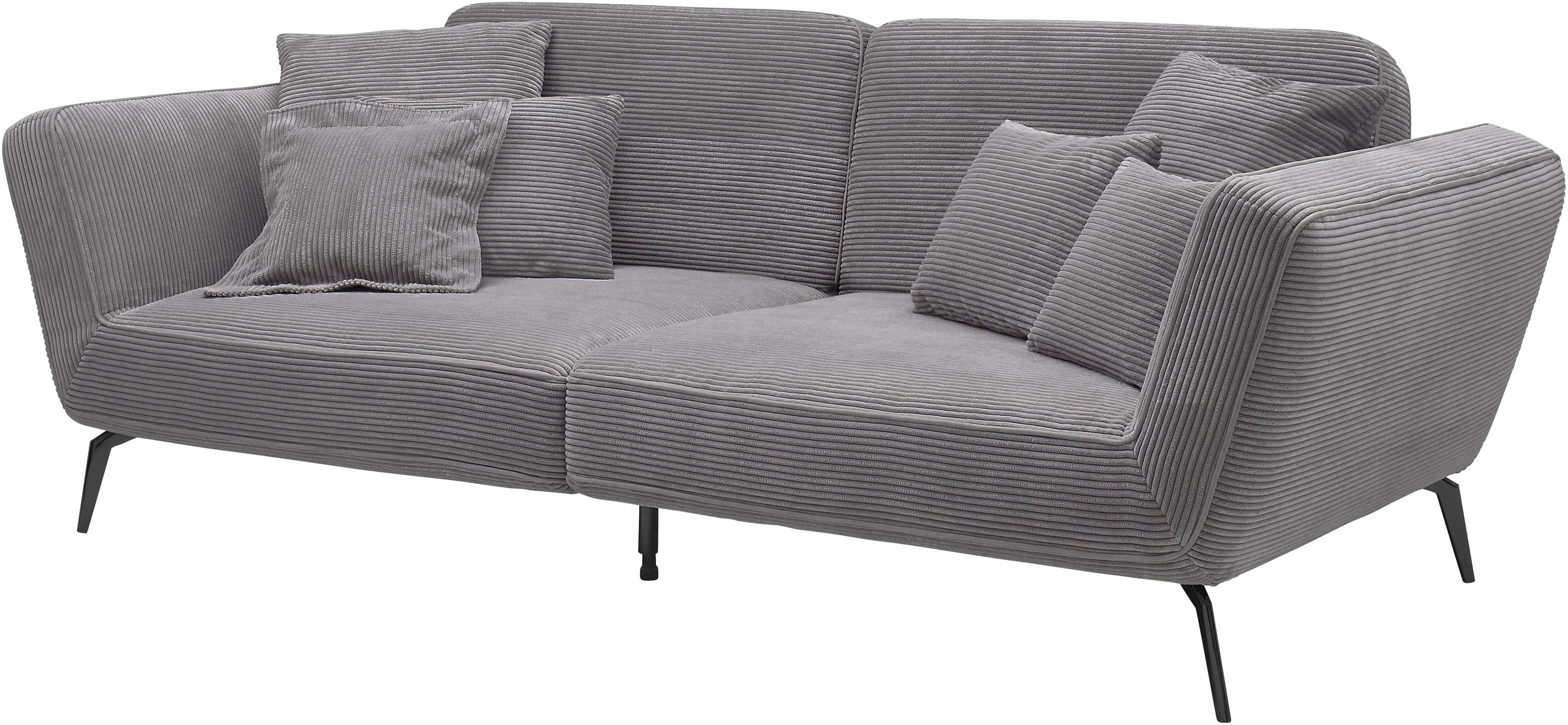 set one by Musterring Big-Sofa »SO 4500 Mega-Sofa, mega bequem, hochwertig verarbeitet«, Füße schwarz matt, wahlweise mit Kopfstütze, Breite 260cm, in Cord