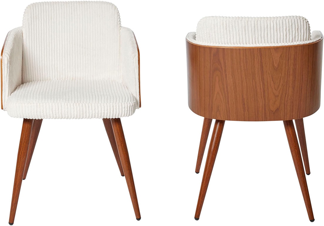 Jahnke Schalenstuhl »CHIC SIT DUO« () edles Design,Massivholz-Rückenteil,Armlehnen,Metallgestell in Holzlook