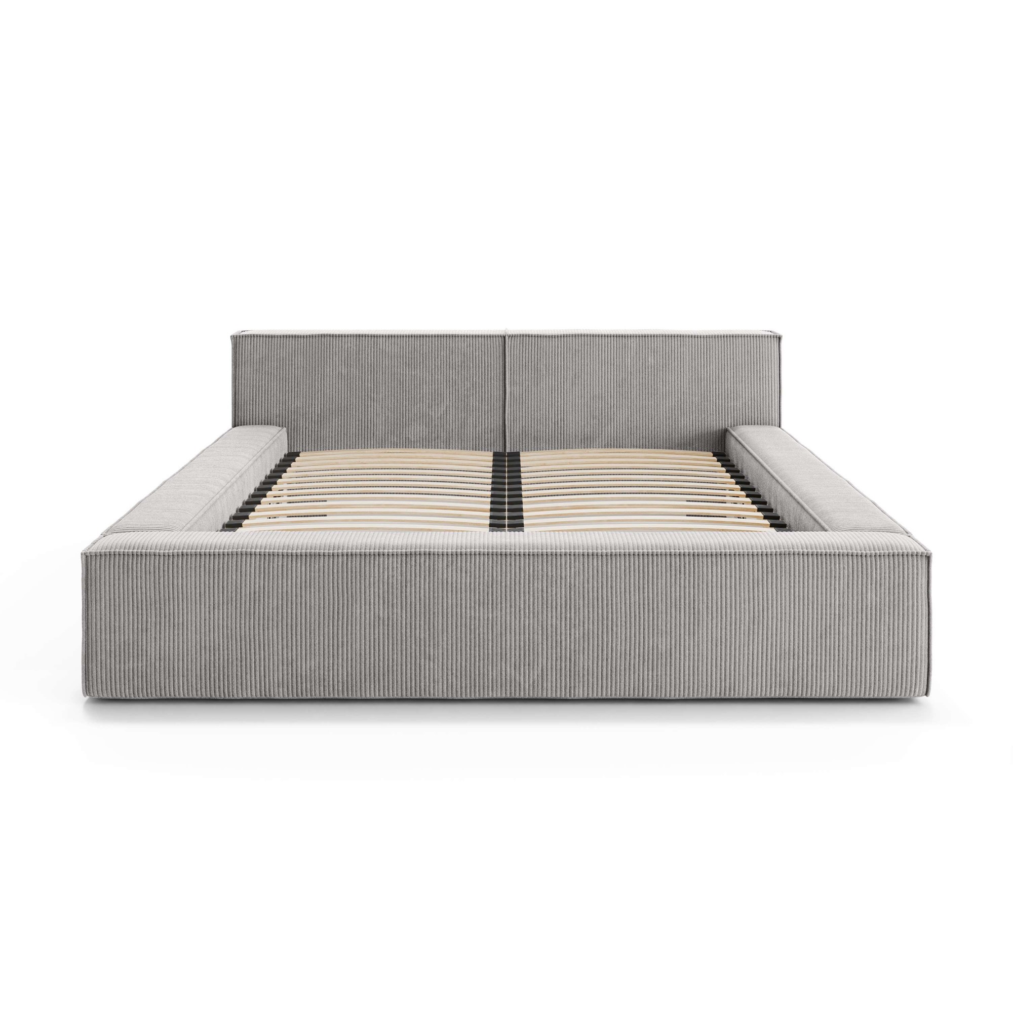 Polsterbett HOME AFFAIRE "LAUREDA Bettgestell mit Lattenrost, in 4 Breiten- 140, 160, 180, 200cm", hellgrau, B:224cm H:74cm L:244cm, 83% Polyester, 17% Nylon, Betten, Polsterbett, mit Kopfteil und Bettkasten, ohne Matratze 3