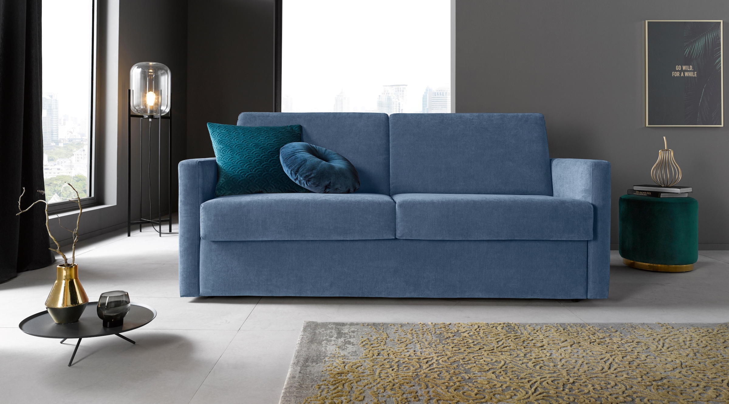 Places of Style Schlafsofa »GOLDPOINT 182cm, Dauerschläfer, Liegefläche 140/200 cm,«, 3-Sitzer mit Dauerschläfer-Funktion, Bonell-Federkernmatratze