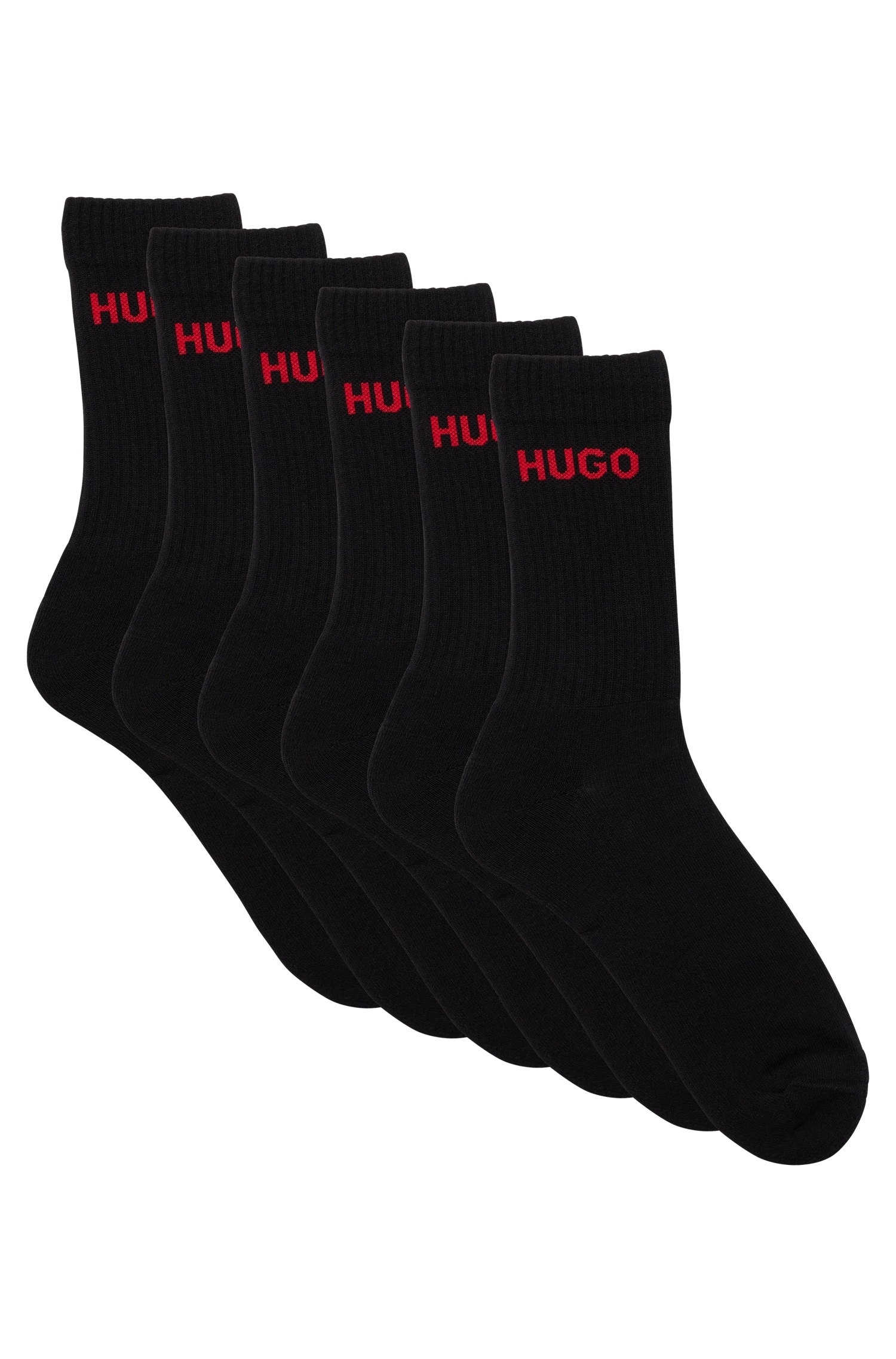 HUGO Underwear Socken "6P QS RIB LOGO CC", (Packung, 6 Paar, 6er Pack), mit günstig online kaufen