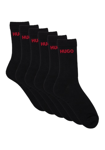 Socken »6P QS RIB LOGO CC«, (Packung, 2er Pack), mit eingestricktem BOSS Logo