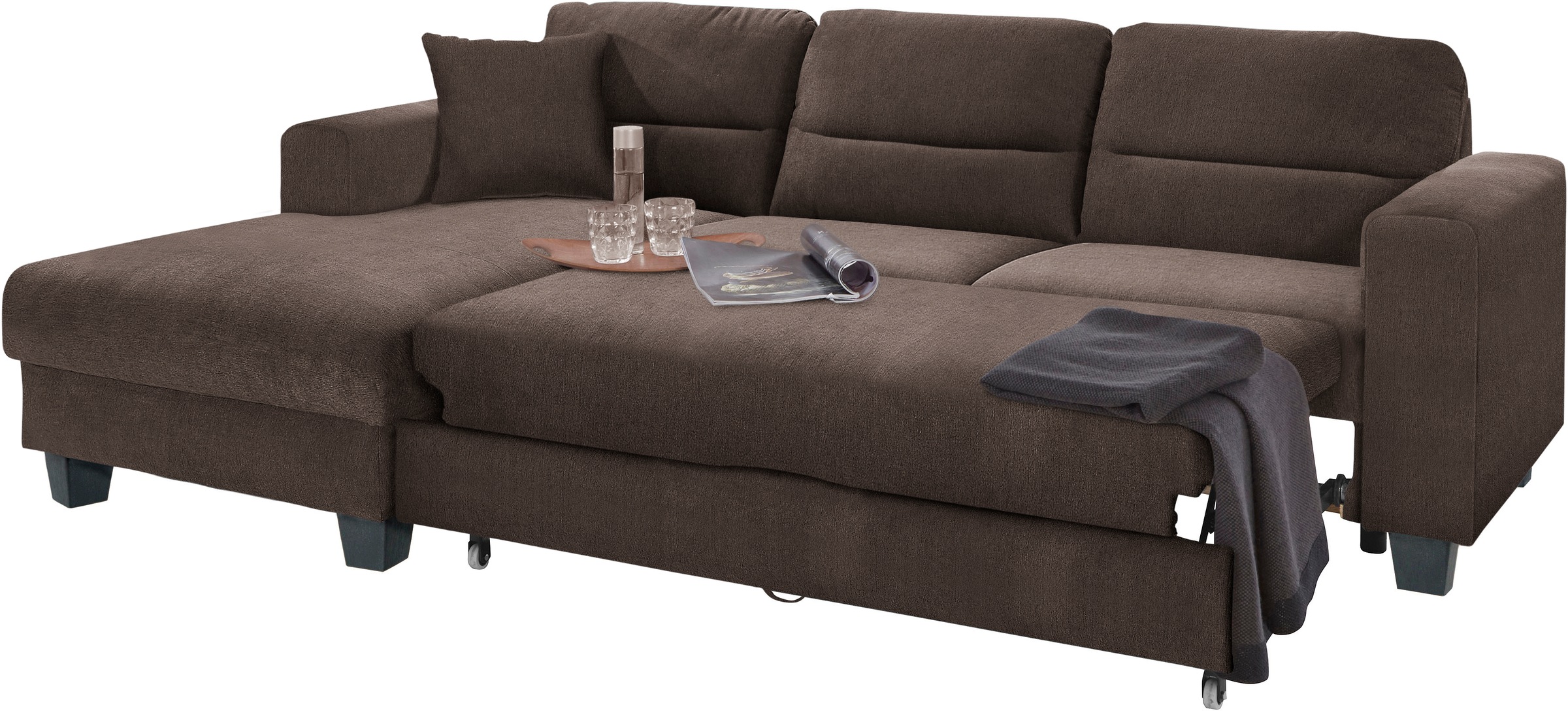 TRENDMANUFAKTUR Ecksofa »Chamber, zeitlos und modern, hoher Sitzkomfort, L-Form«, wahlweise mit Schlaffunktion