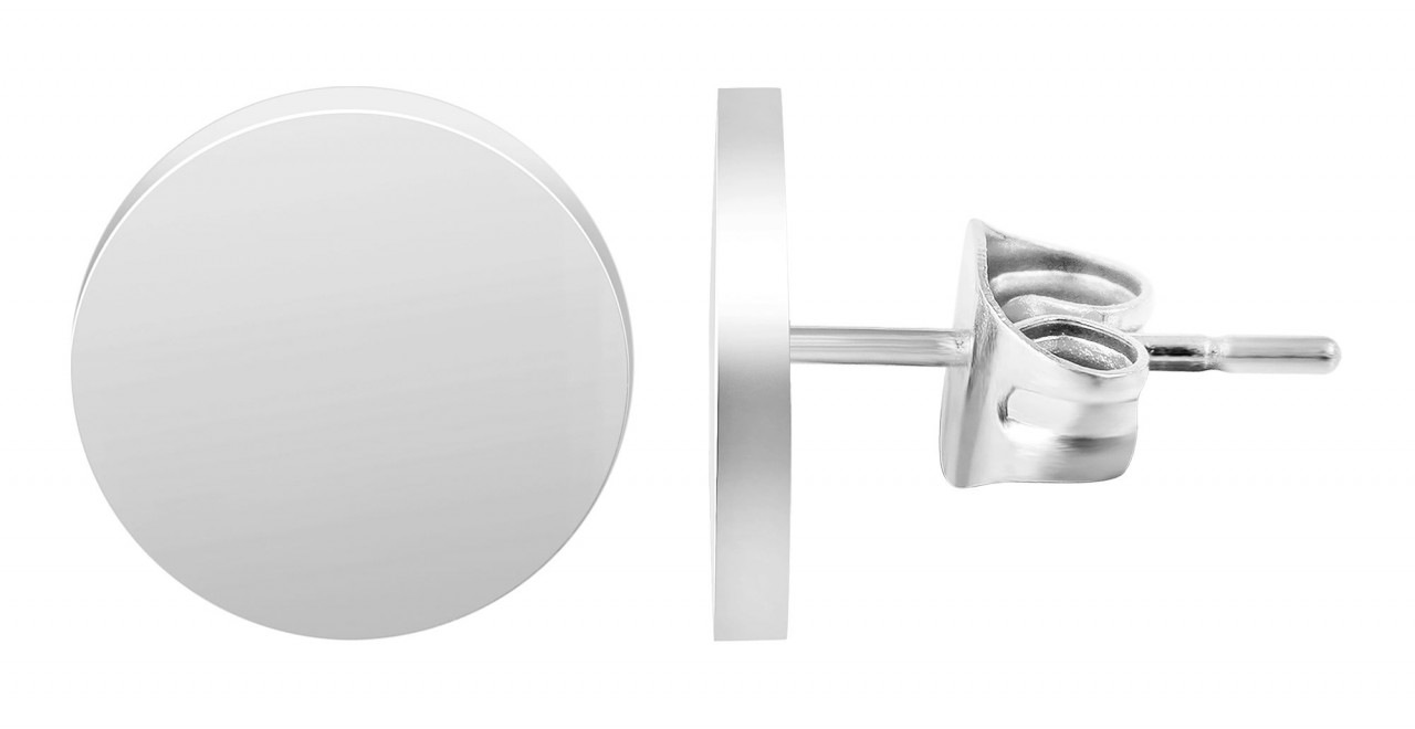 Paar Ohrhänger ADELIA´S "Damen Ohrstecker aus poliertem Edelstahl Ø 10 mm", silber, Ohrringe, Damen, Damen, Edelstahl 7