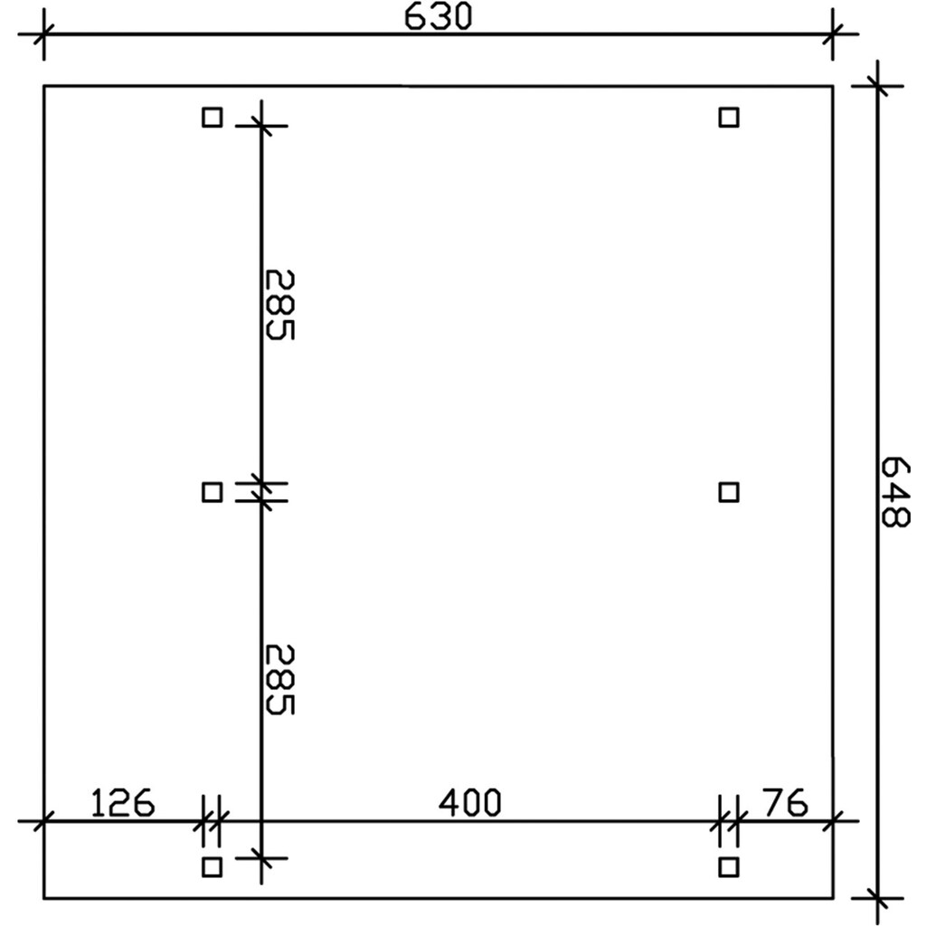 Skanholz Doppelcarport »Schwaben«, Leimholz, Fichte, 285 cm, Natur, 648x630cm