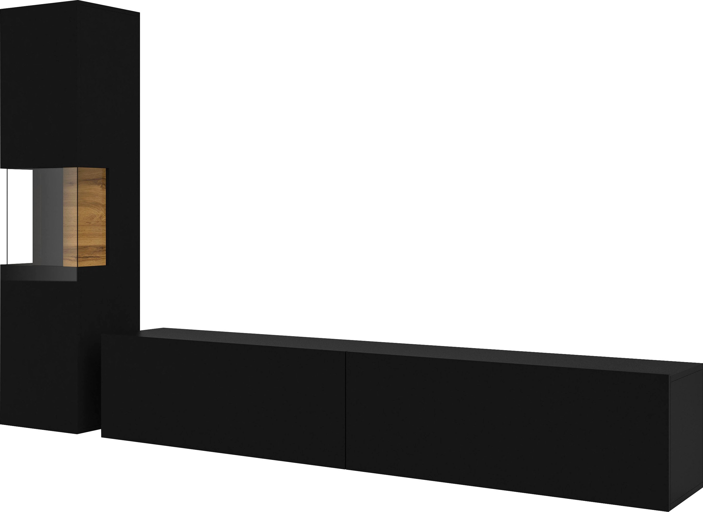 Thumbnail - INOSIGN Wohnwand "Ava, Wohnzimmer-Set hängend/stehend montierbar, Vitrine, Lowboard"