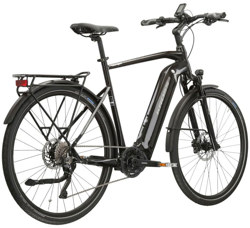 Kross »E-Trekkingrad Trans Hybrid 6.0 28 Zoll schwarz« 10 Gang Shimano DEORE XT T8000 Schaltwerk Kettenschaltung Mittelmotor 250 W SHIMANO 36 V/250 W DU-E6110, Mittelmotor