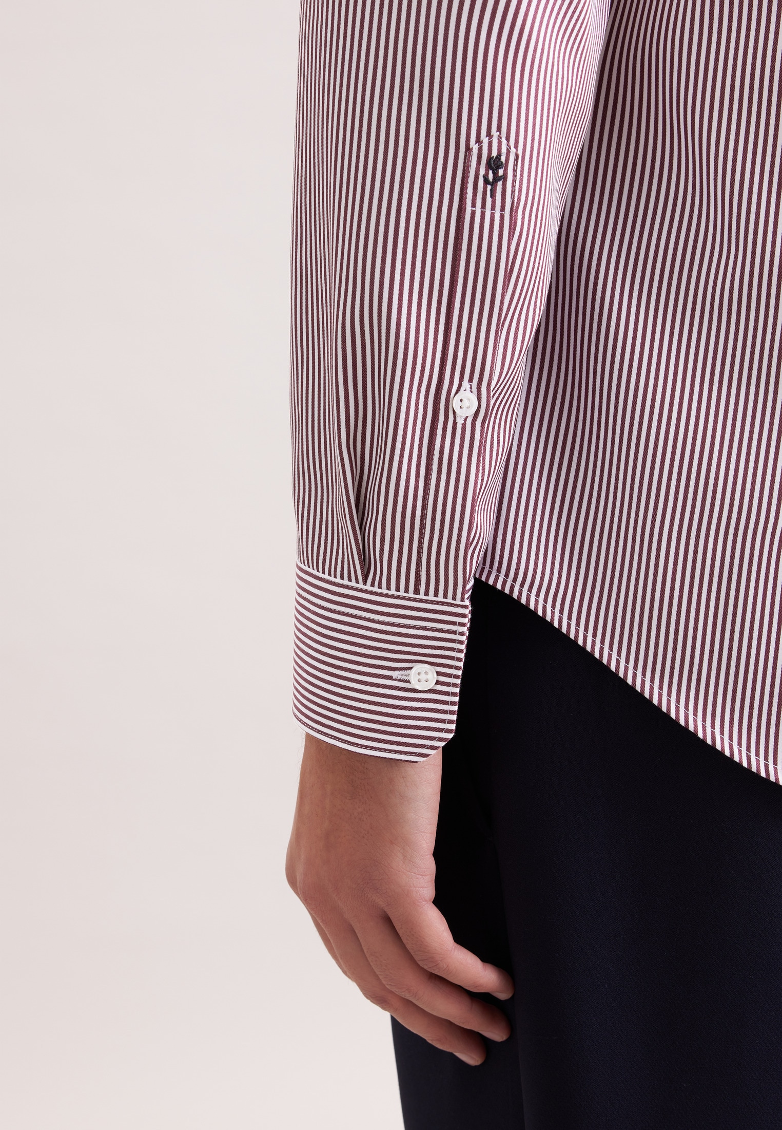 seidensticker Businesshemd »Schwarze Rose« Slim 1/1 Kentkragen Gestreift