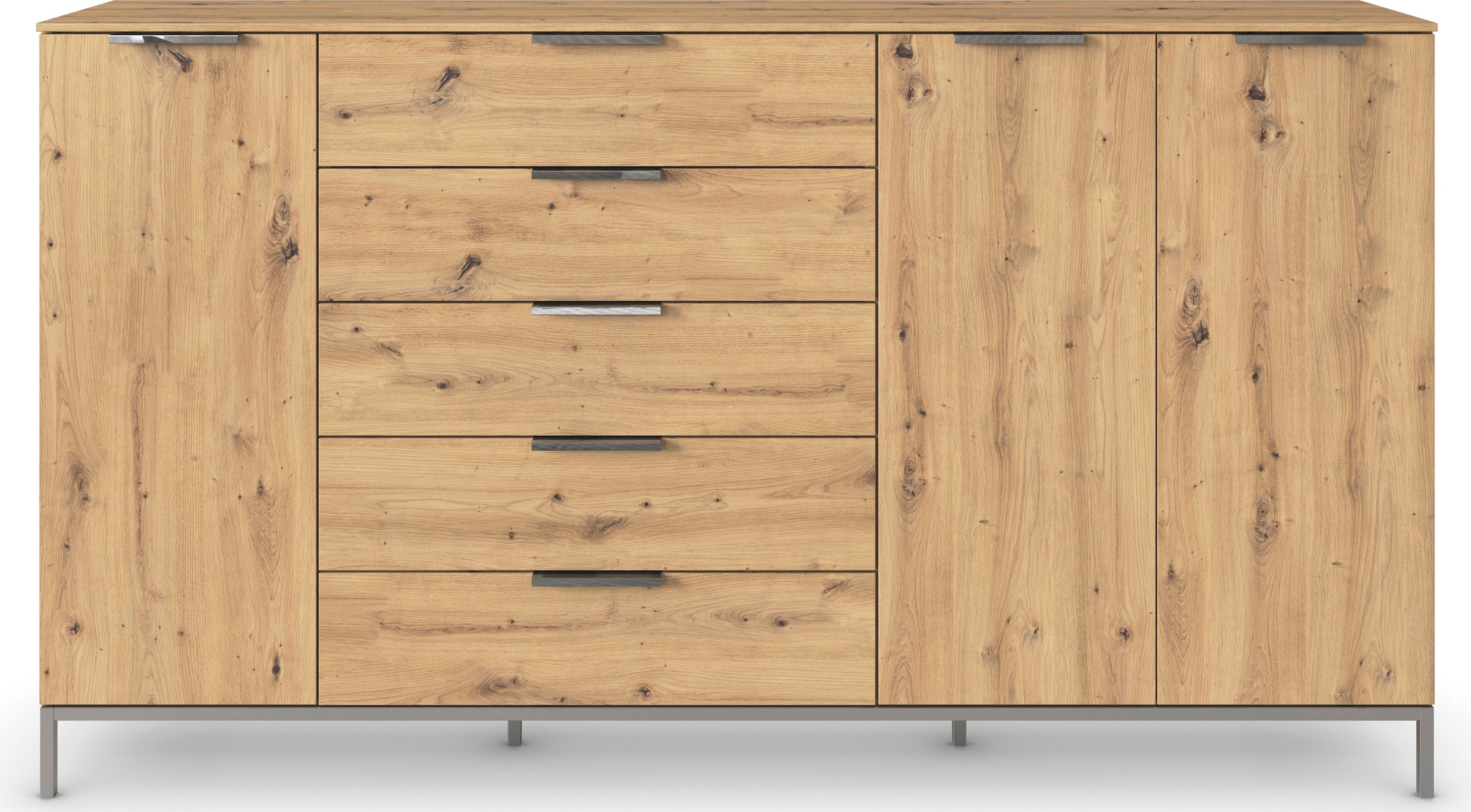 rauch Kombikommode »Kommode Türkommode Sideboard Kombikommode FLIPP«, (Breite 200 cm mit 4 Einlegeböden), 3-türig mit 5 Schubladen und Soft-Close-Funktion