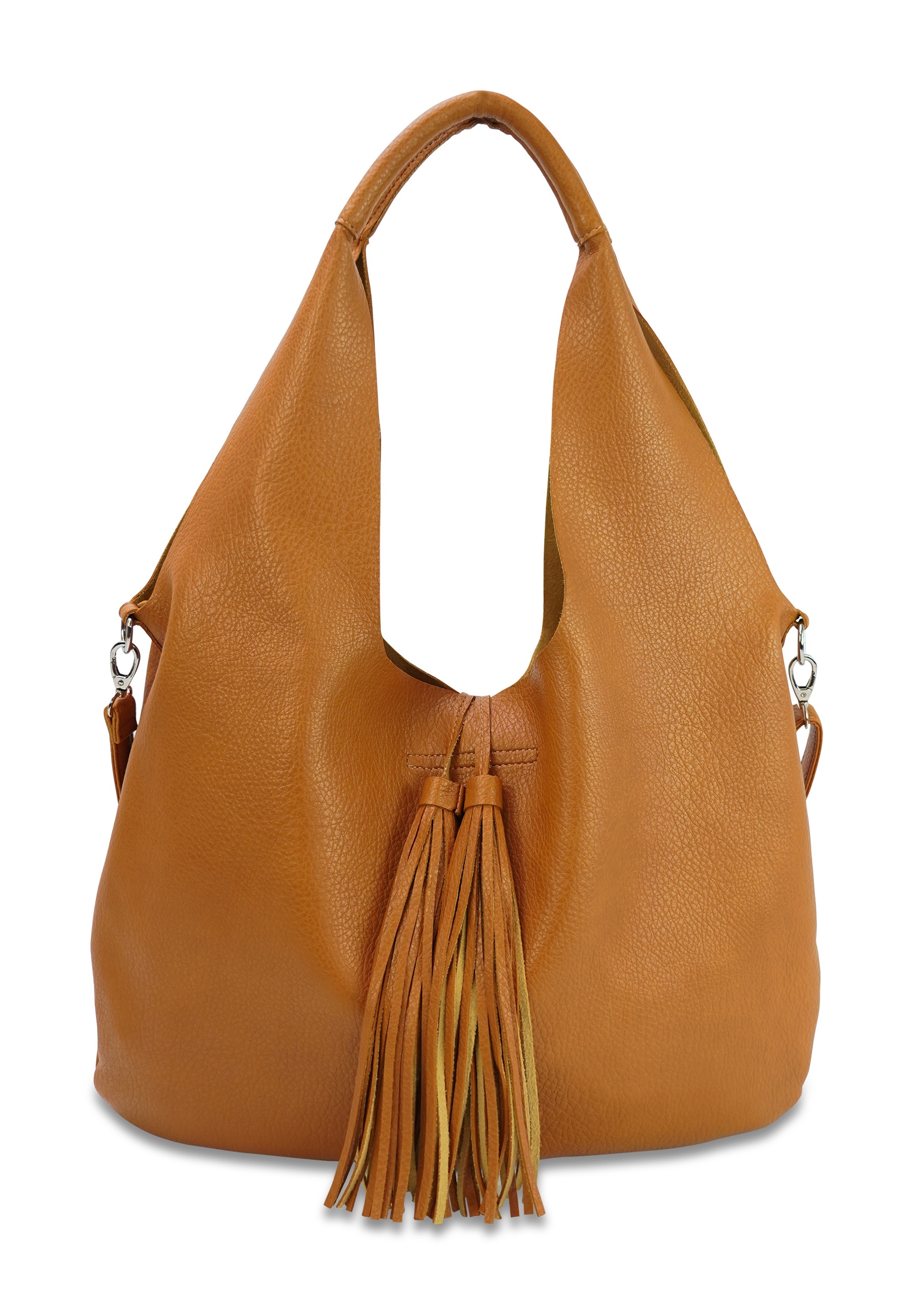 Schultertasche HARPA "AVEL", Damen, Gr. B/H/T: 45cm x 31cm x 45cm, ocker, Polyurethan (PU), unifarben, Taschen Schultertasche, mit zusätzlicher Umhängetasche