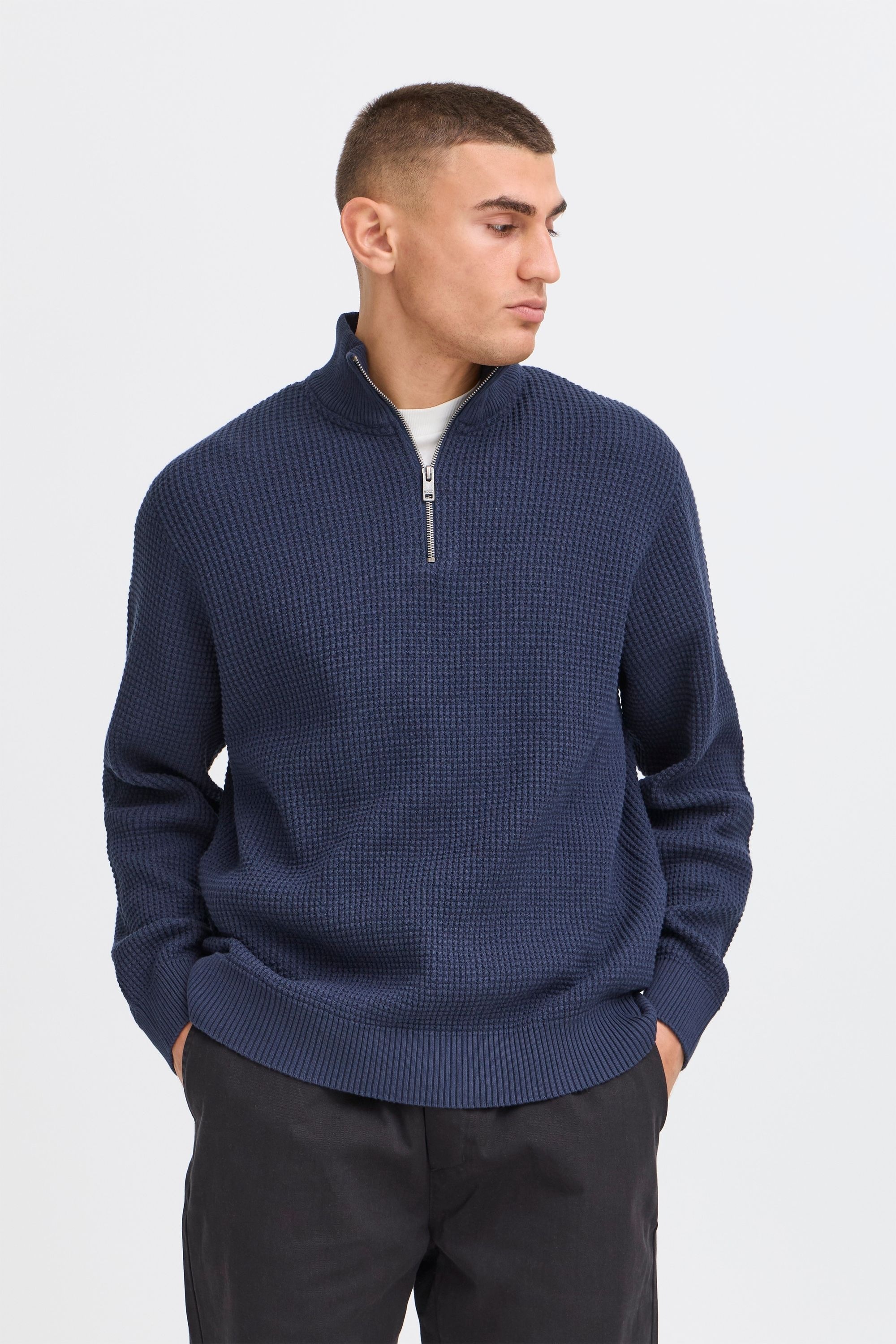 Solid Sdriver Halfzip Sweater Blue XL 2