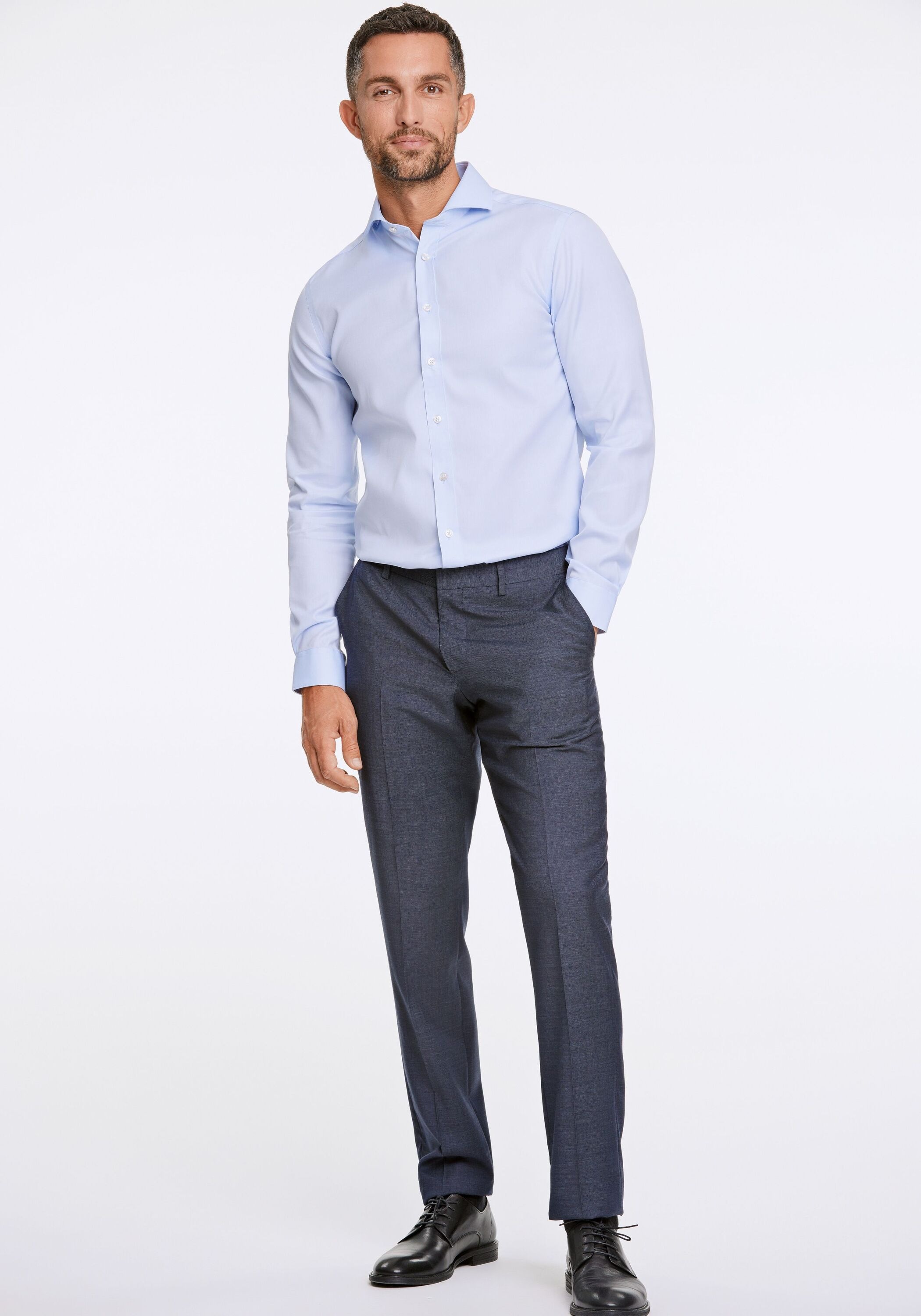 Lindbergh Business Shirt Slim Fit Light Blue L 3