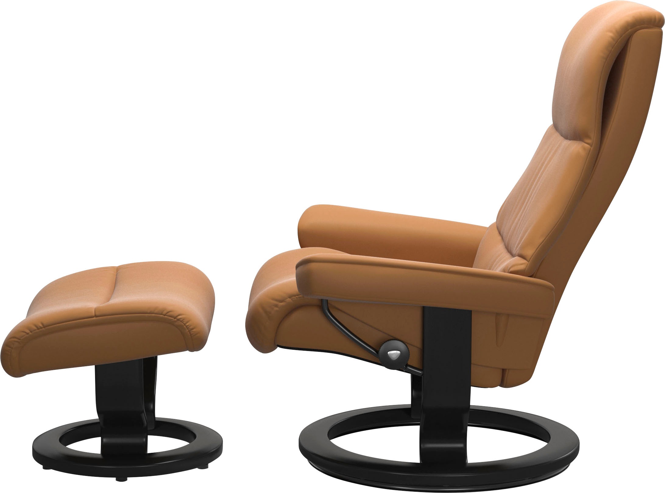Stressless® Relaxsessel »View«, (Set, Relaxsessel mit Hocker), mit Classic Base, Größe M,Gestell Schwarz