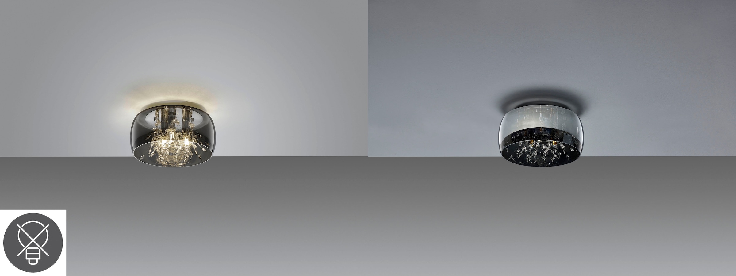 TRIO Leuchten Deckenleuchte »Crystel«, 3 flammig-flammig, Elegante  Deckenlampe mit Glasschirm Ø 34cm, exkl 3xE14 Leuchtmittel | BAUR | Deckenlampen