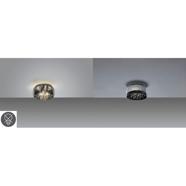 TRIO Leuchten Deckenleuchte »Crystel«, 3 flammig-flammig, Elegante  Deckenlampe mit Glasschirm Ø 34cm, exkl 3xE14 Leuchtmittel | BAUR