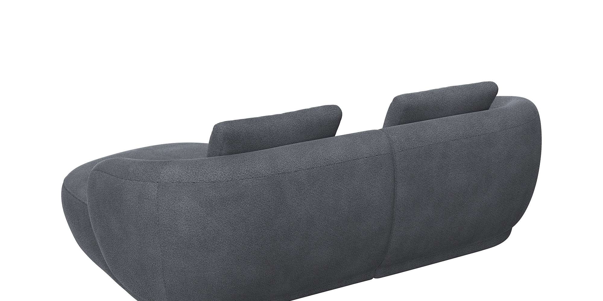 FLEXLUX Wohnlandschaft »Torino, rund, L-Form, Sofa-Ecke mit Recamiere, Longchair-Sofa«, Modernes, organisches Sofa-Design, Kaltschaum, Wellenunterfederung