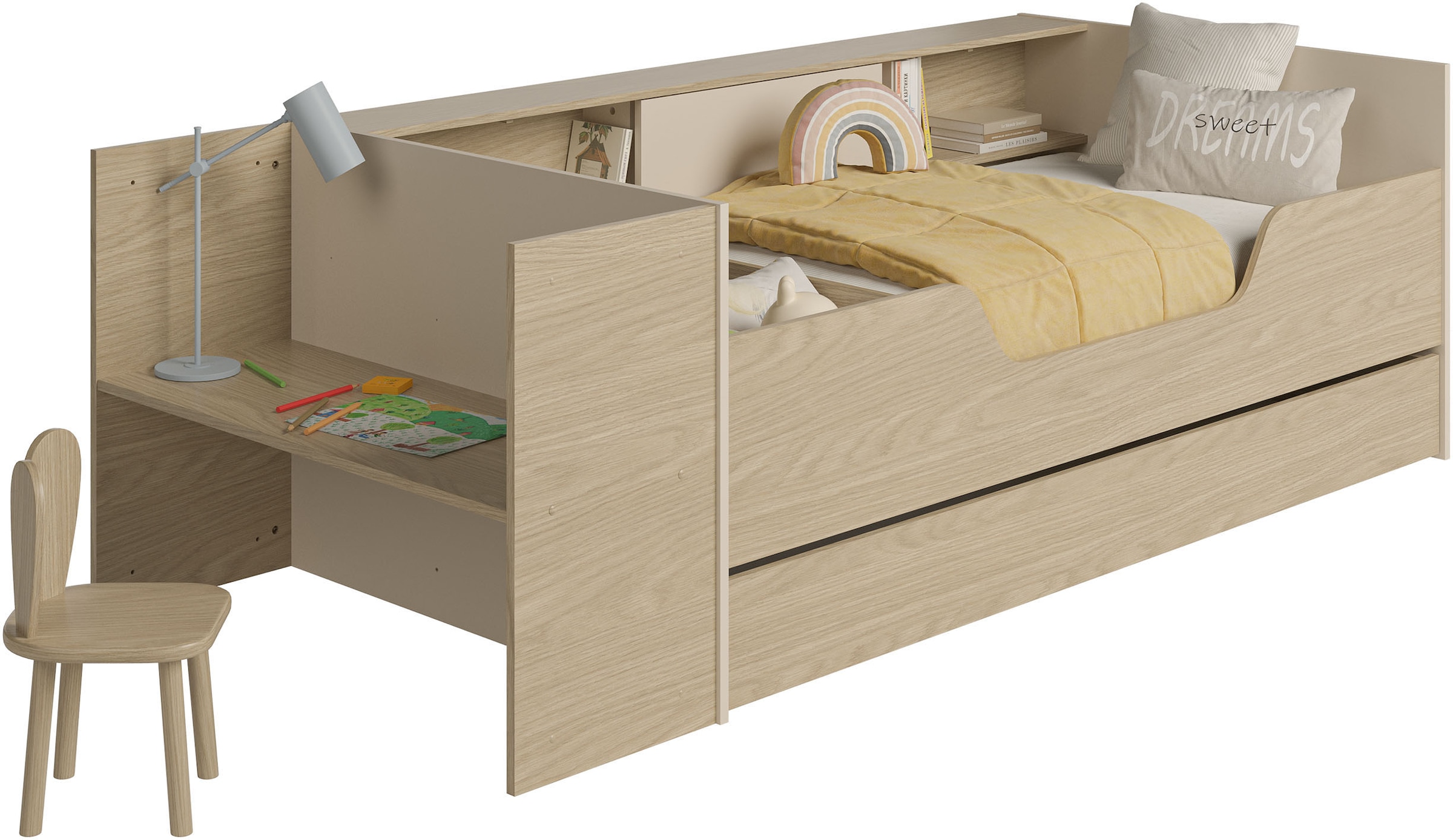 Gami Stauraumbett »BAYA« Ein Bett, das mit Ihrem Kind mitwächst !