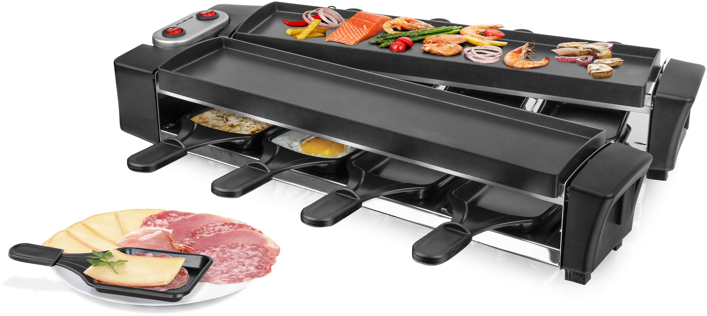 Emerio Raclette "RG-132098.2" 8 Stk. Raclettepfännchen 1.100 W günstig online kaufen