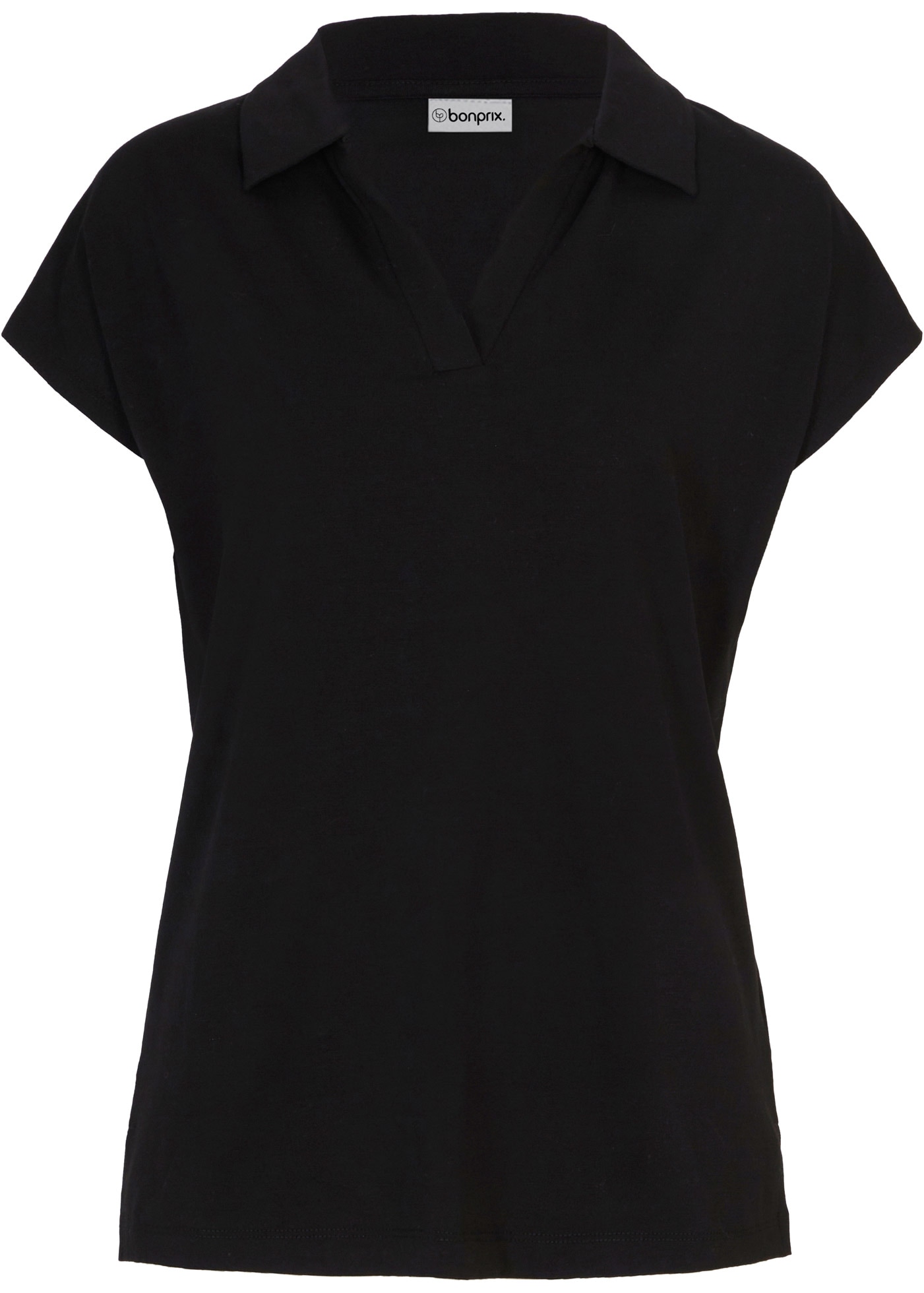 bonprix T-Shirt Regular Fit Passform, Kurzarm, offener Polokragen
