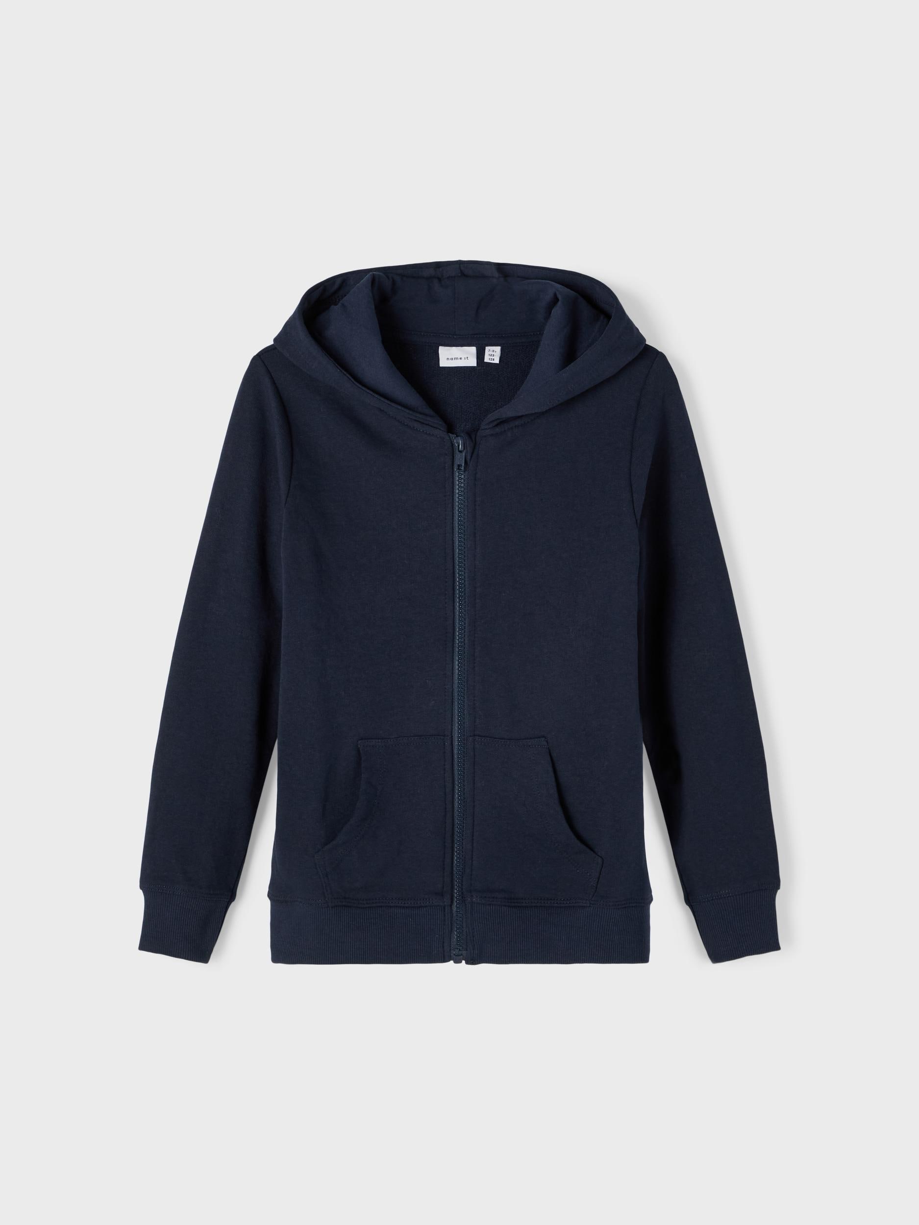 Name It Kapuzensweatjacke "NKMNESWEAT – Sweatjacke mit Kängurutasche" unifarben, casual, regular fit, Sweatware, Rundhals