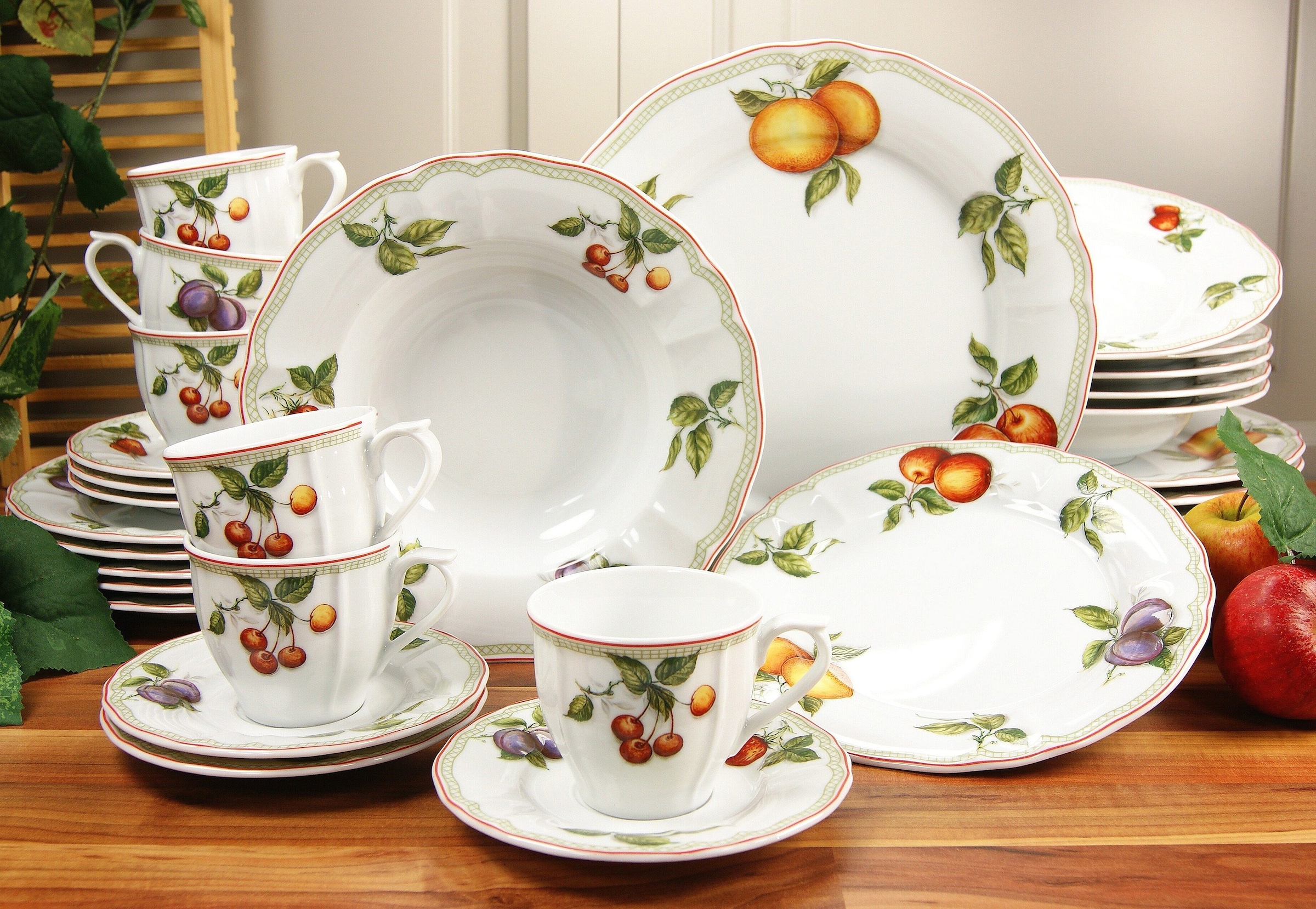 CreaTable Kombiservice »Geschirr-Set Flora Orchard«, (Set, 30 tlg.,  Kaffeeservice und Tafelservice im Set, für 6 Personen), Service, 30 Teile,  für 6 Personen | BAUR