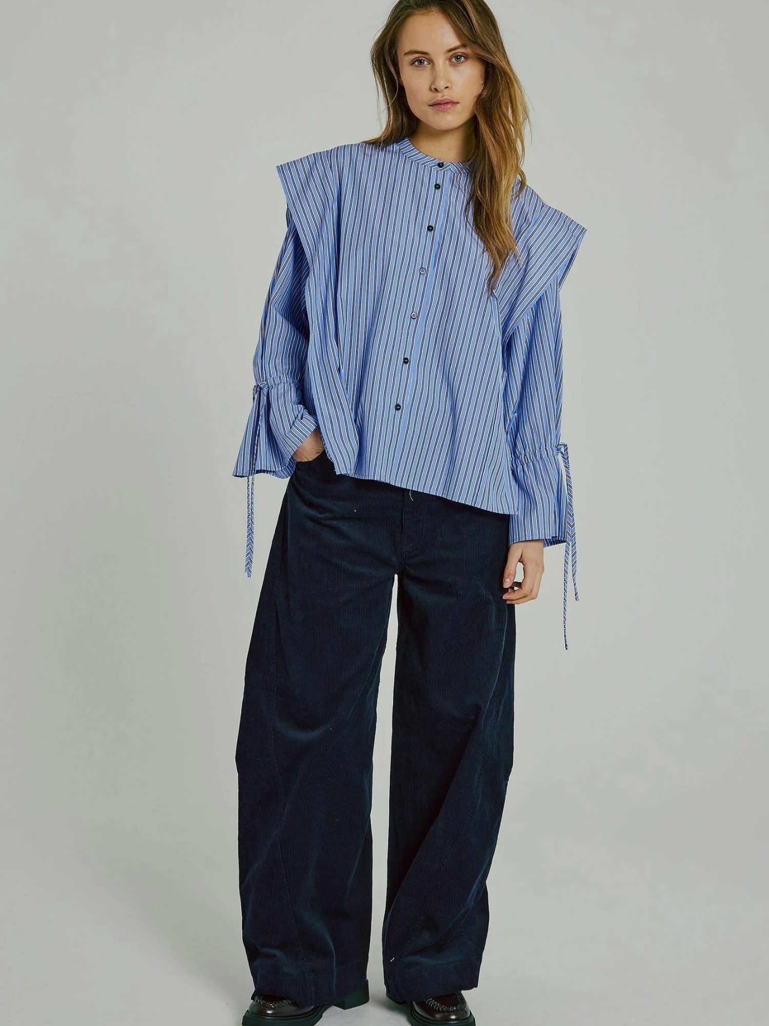 NORR Marion Blouse Blue Stripe 34 3