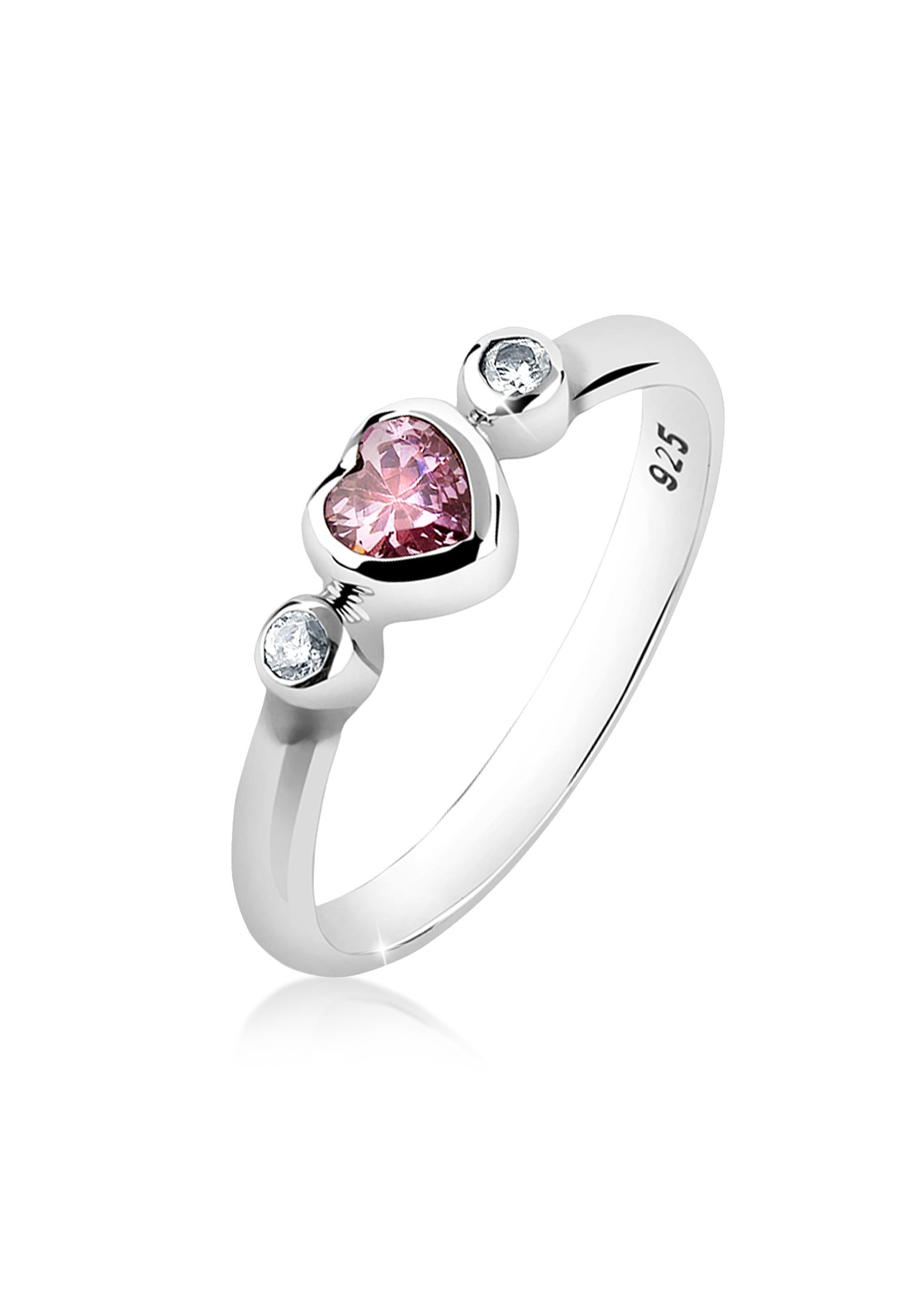 Nenalina Fingerring »Bandring Herz Cubic Zirkonia Edelstein 925 Silber«