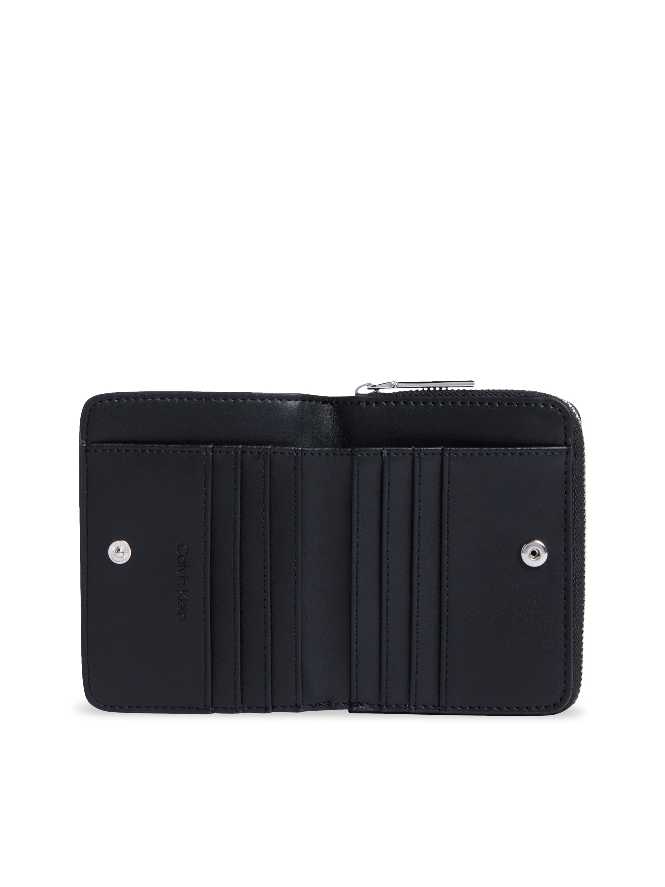 Calvin Klein Geldbörse »CK MUST MD ZIP AROUND W/ FLAP« Geldbeutel, Damen Portemonnaie mit Logo-Schriftzug