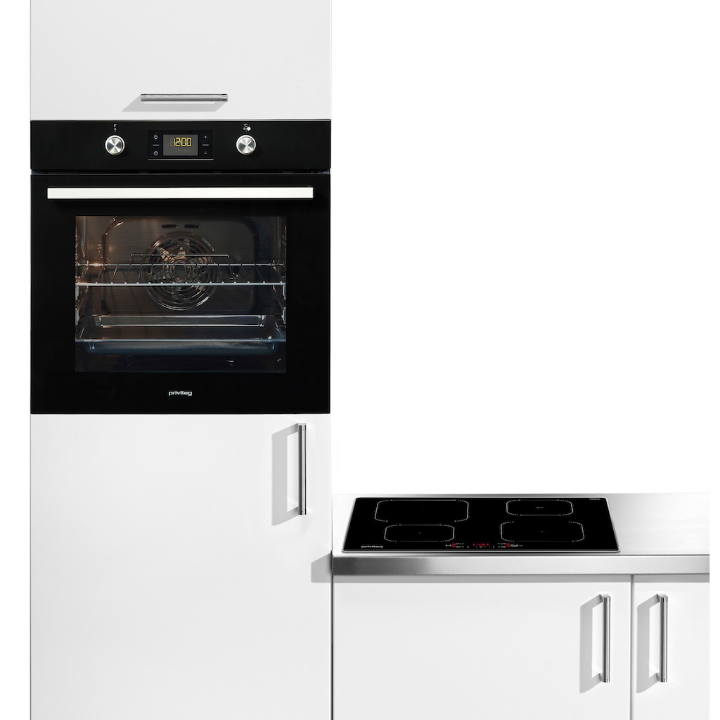 Privileg Backofen-Set »BAKO Turn&Cook 470 BLACK«, PBWR6 OP8V2 BLG, mit Teilauszug, Pyrolyse-Selbstreinigung