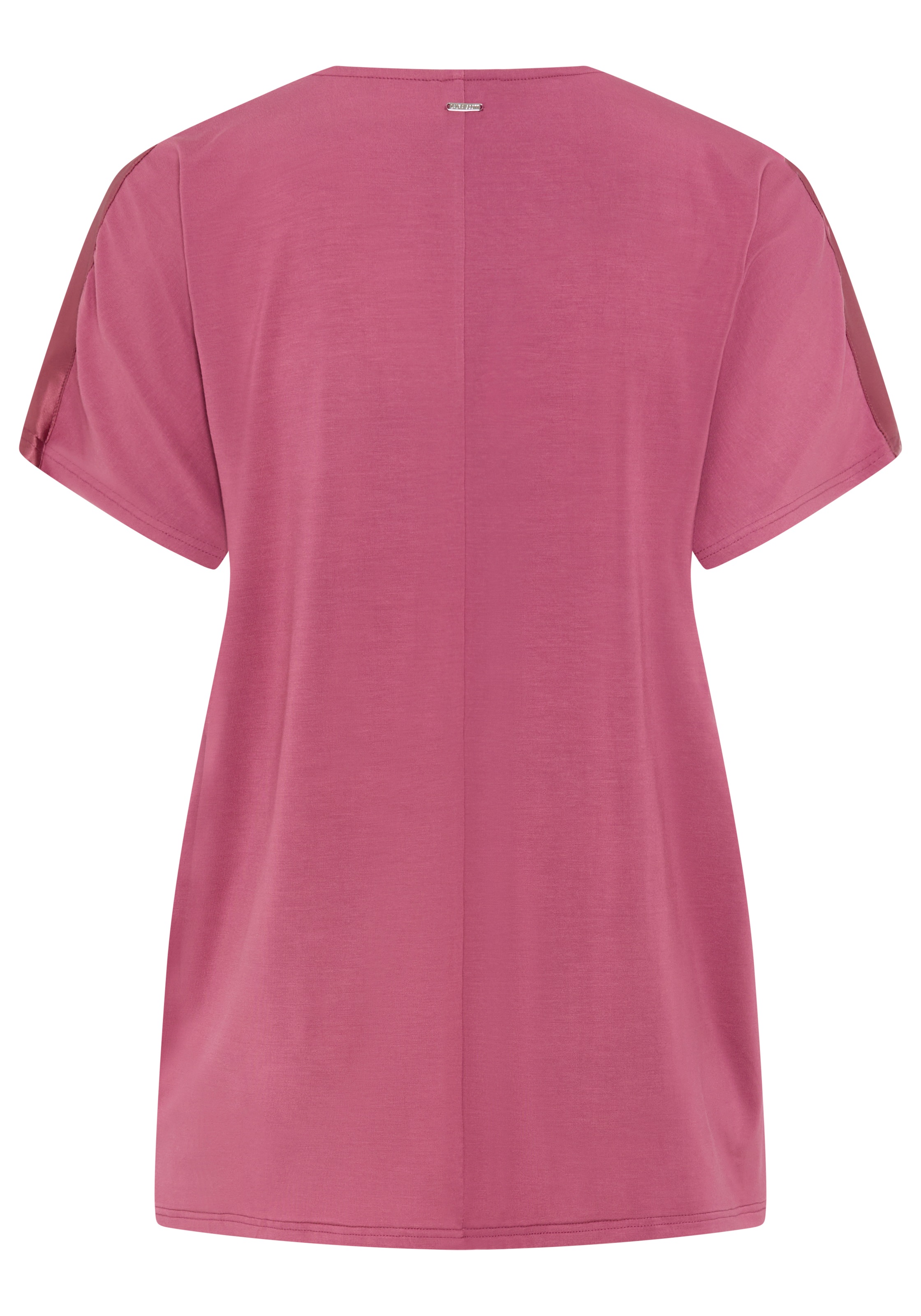 Laura Scott CURVE Satinbluse figurumspielende Passform, mit Falteneinsatz vorne, V-Ausschnitt