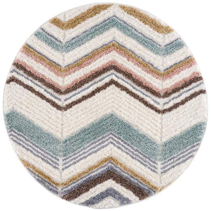 Carpet City Hochflor-Teppich »Focus 3009«, rund, 20 mm Höhe, Boho-Teppich, Hochtief-Muster/ 3D-Effekt, für Wohnzimmer, Schlafzimmer