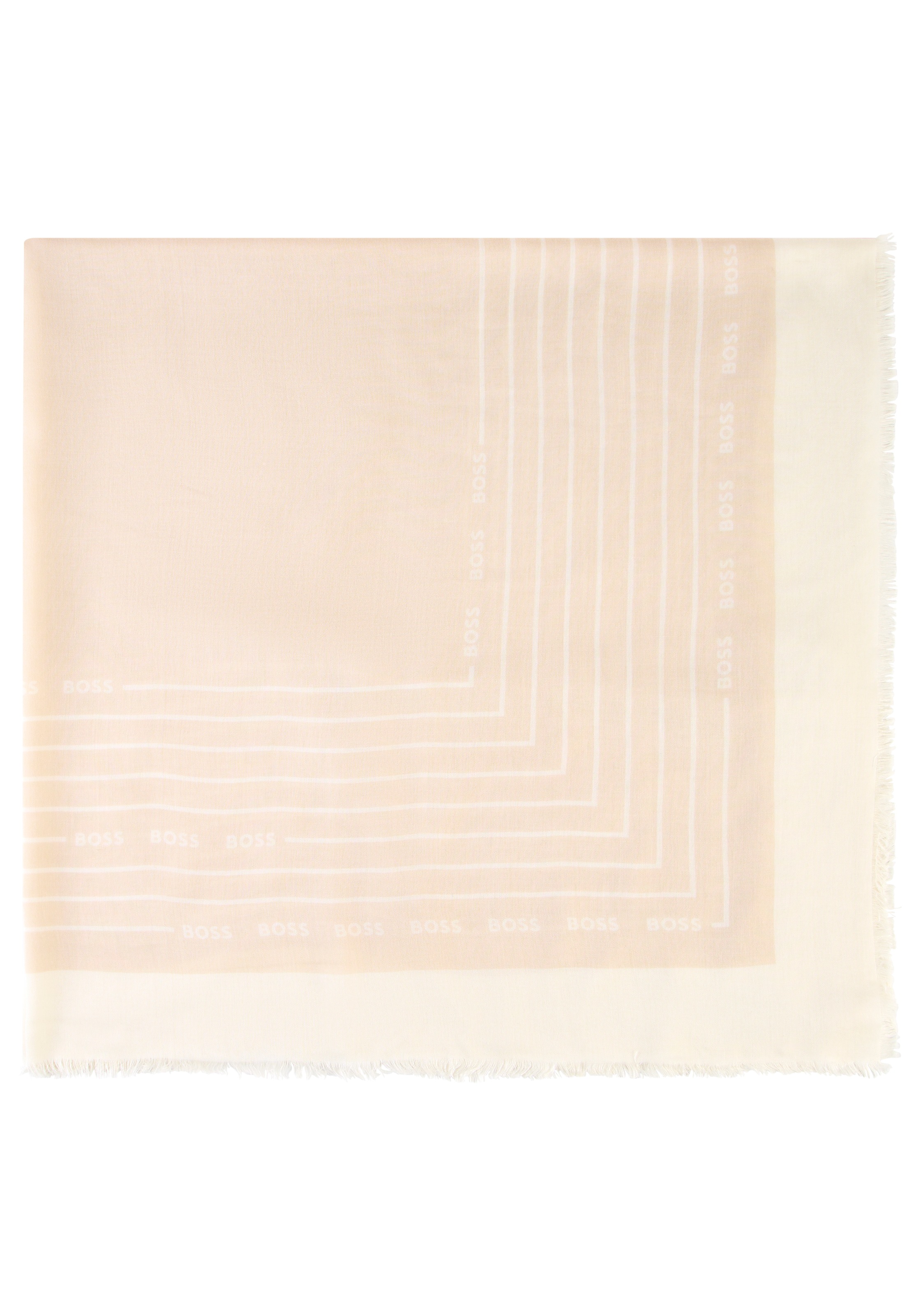 BOSS Schal "Laik 120*120" mit BOSS-Logoschriftzügen, rundum kleine Fransen günstig online kaufen