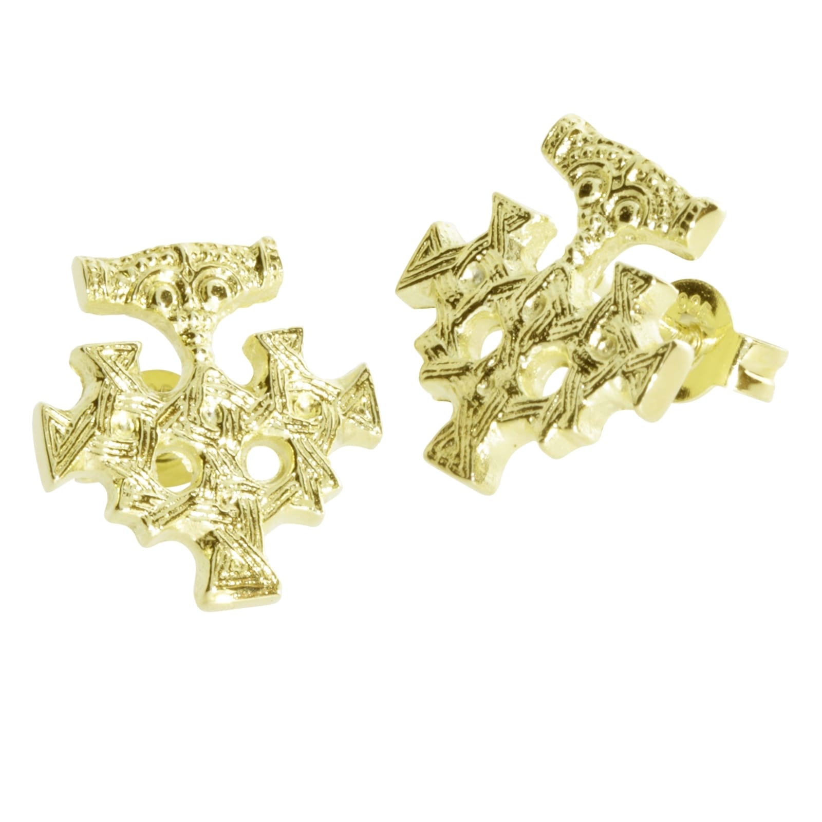 Paar Ohrstecker OSTSEE-SCHMUCK "- Hiddensee 15 x 13 mm - Silber 925/000, vergoldet -" Gr. 15, gold (goldfarben, gelb), Ohrringe, Damen, Silber 925 (Sterlingsilber)