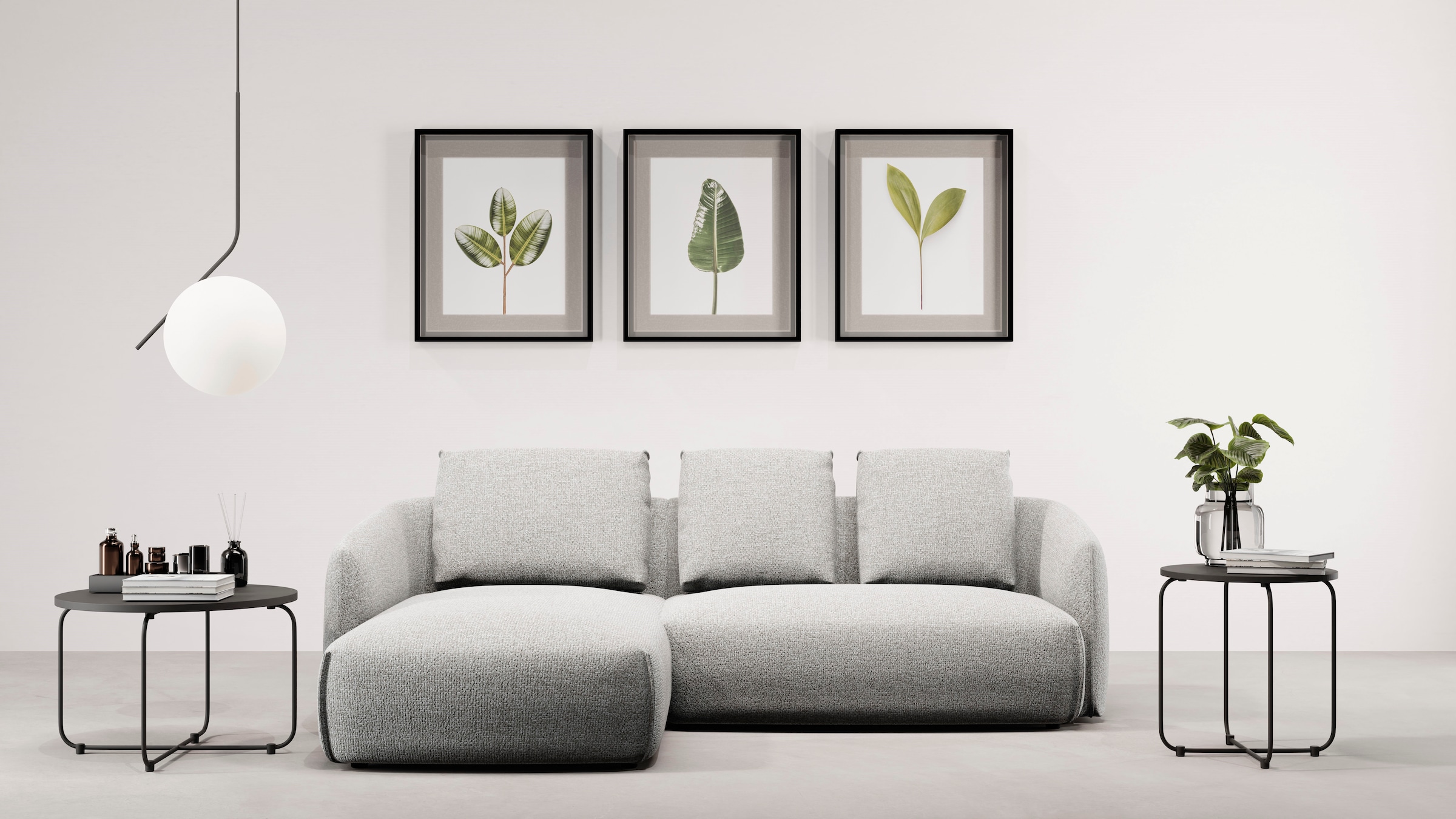 TRENDMANUFAKTUR Ecksofa "Shawn Designsofa mit elegant geschwungen Armlehnen günstig online kaufen