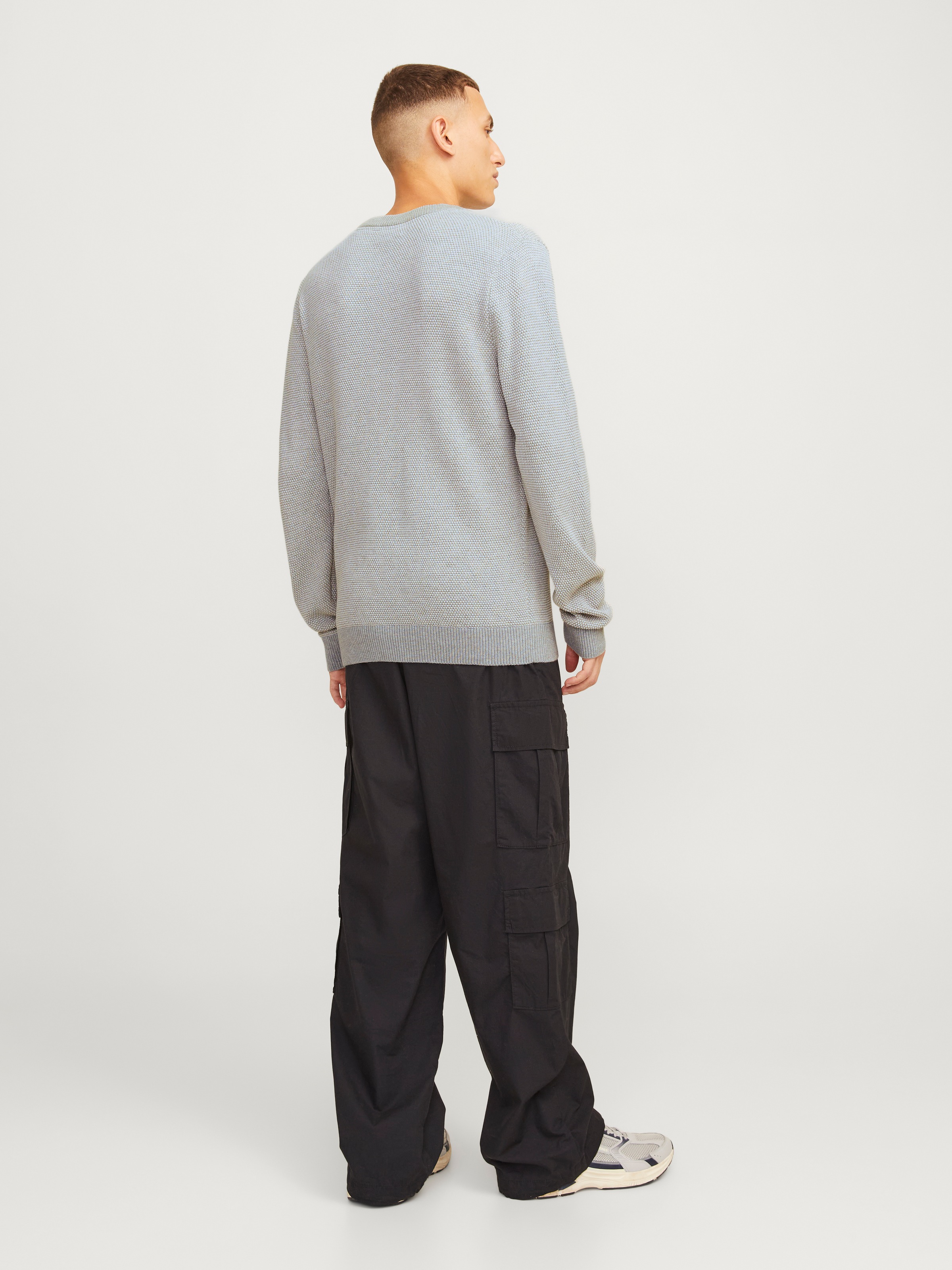 Jack & Jones Rundhalspullover »JJEGLOBE KNIT CREW NECK NOOS«, in Strick Optik