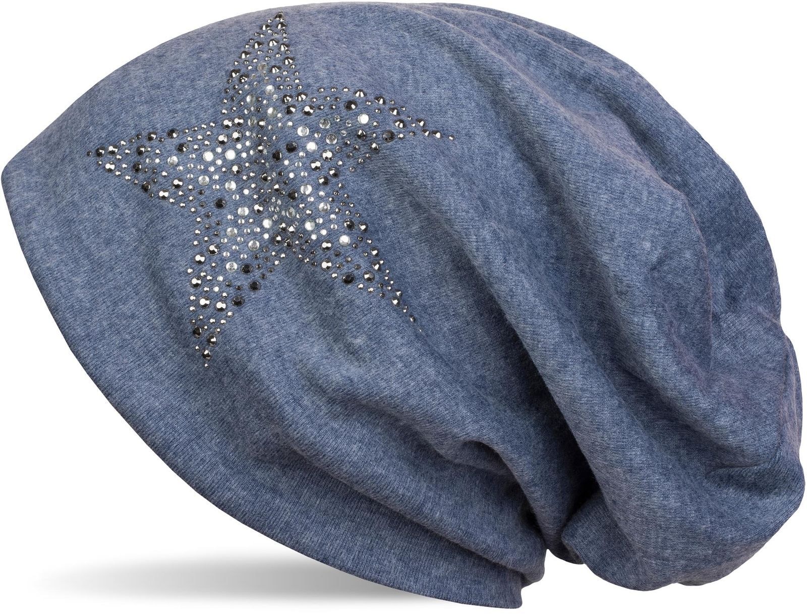 styleBREAKER Beanie "Beanie Mütze mit Strass Nieten Stern" 1 Stk.