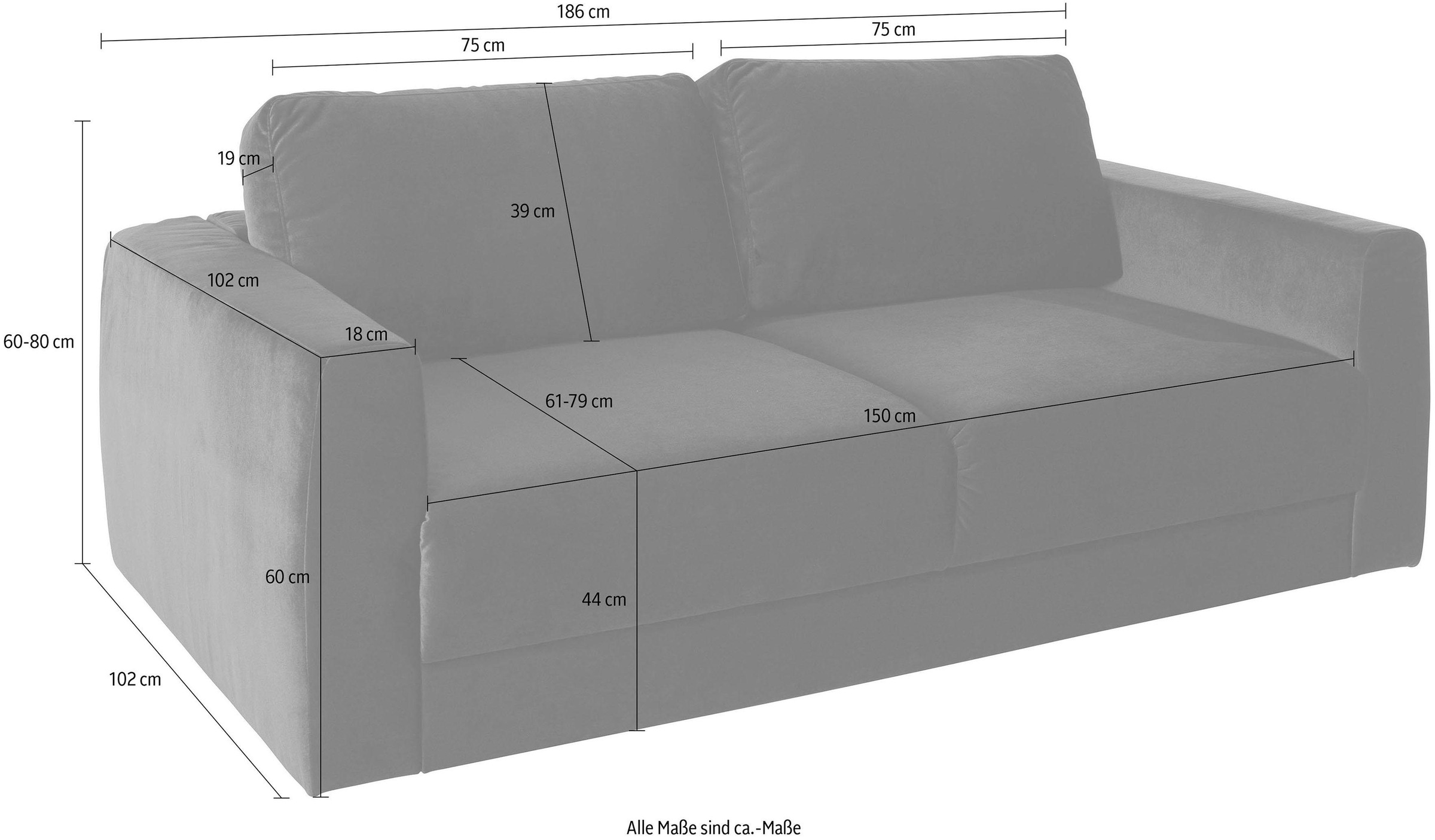 Thumbnail - andas 2-Sitzer "Hobro", in 3 Bezugsqualitäten in vielen Farben, Design by Morten Georgsen