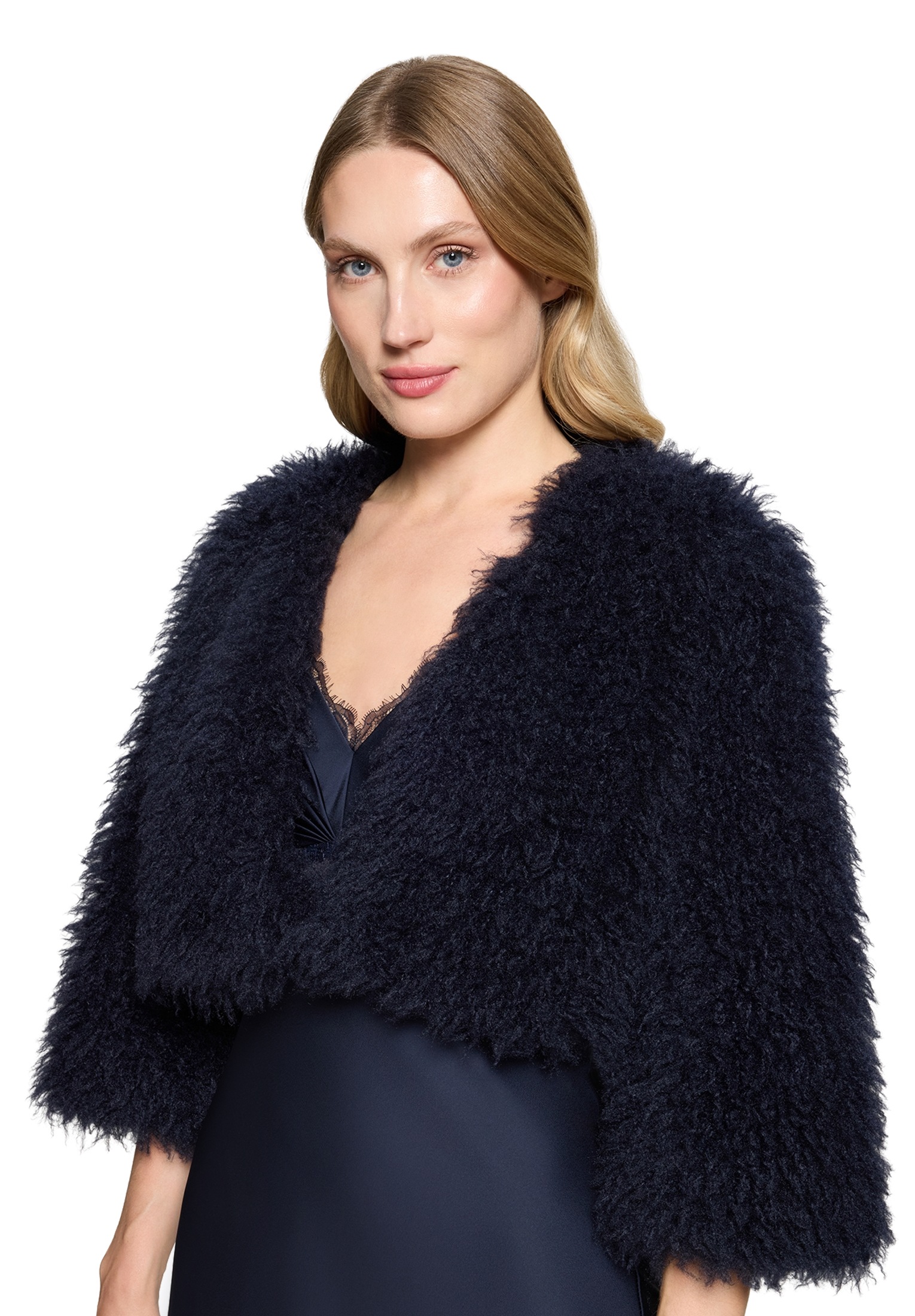 Vera Mont Fellimitatjacke »Damen mit Rundhalsausschnitt«