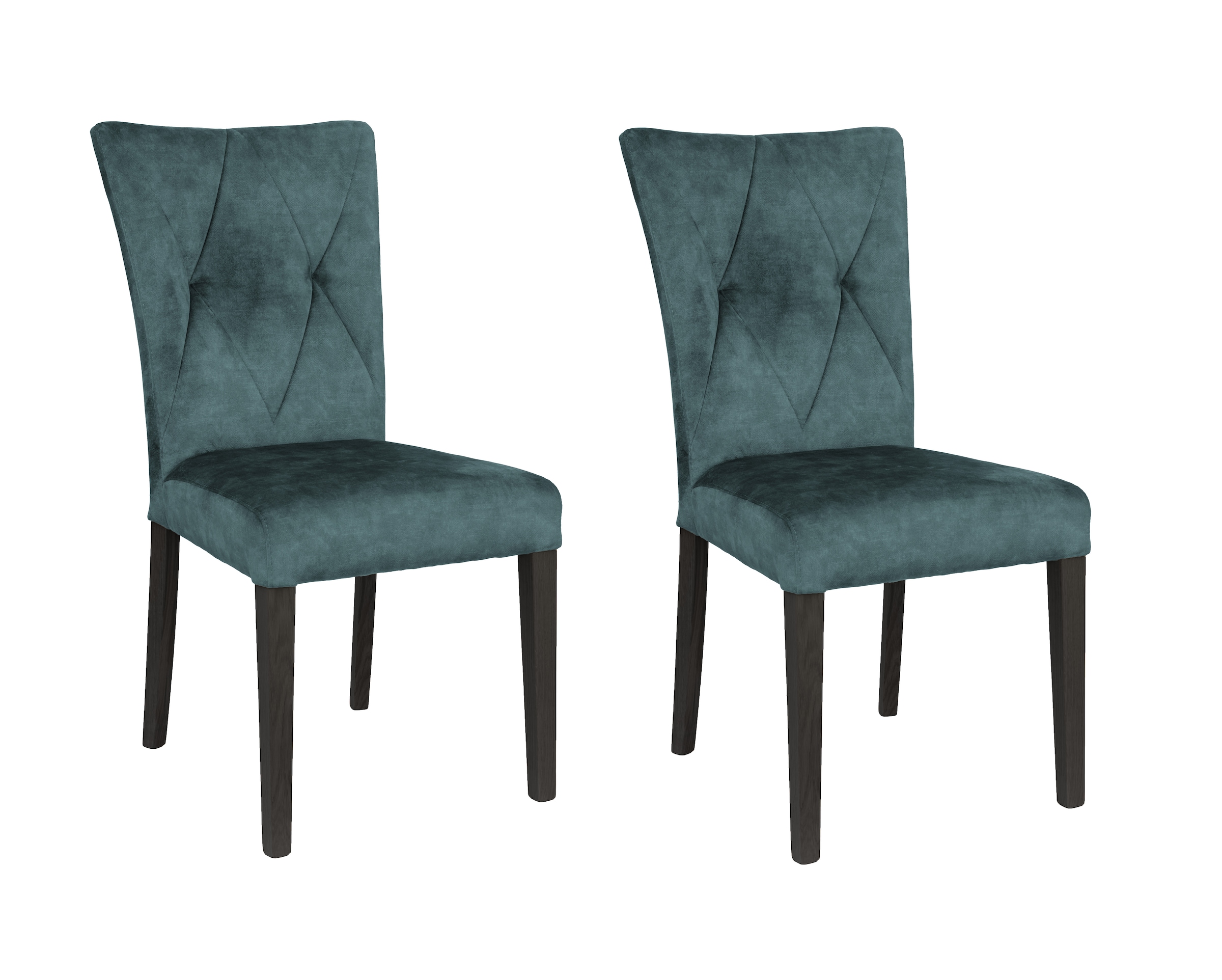 Home affaire 4-Fußstuhl "Diamond" (Set) 2 Stk. Samtvelours Sitz und Ruecken günstig online kaufen