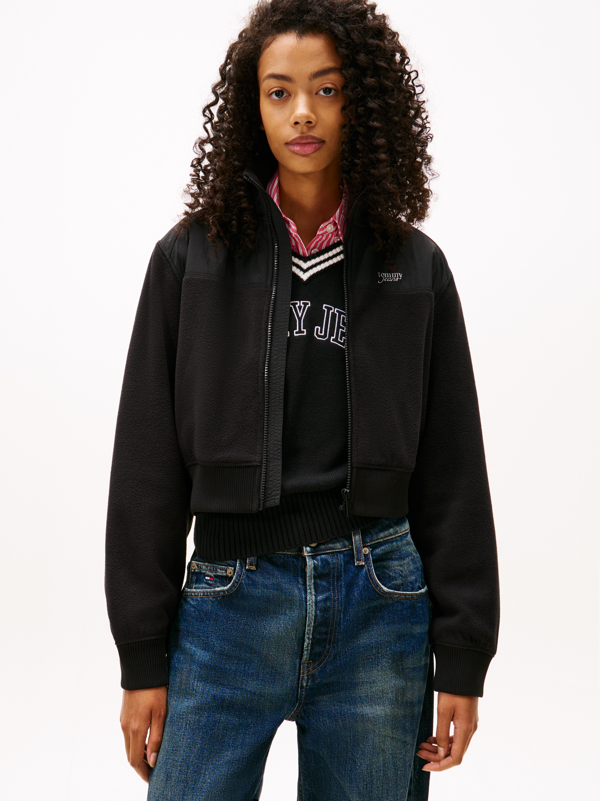 Tommy Jeans Sweatjacke "TJW FABRIC MIX FLEECE ZIP THRU", aus weicher Fleece günstig online kaufen