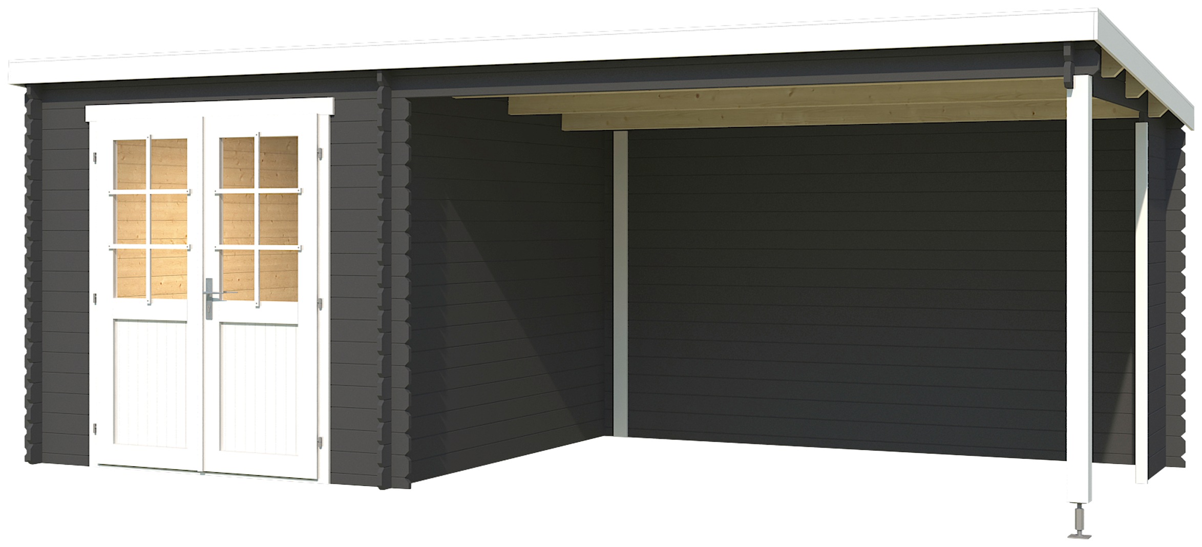 LASITA MAJA Gartenhaus "Saint Paul, Carbongrau" mit Anbau günstig online kaufen