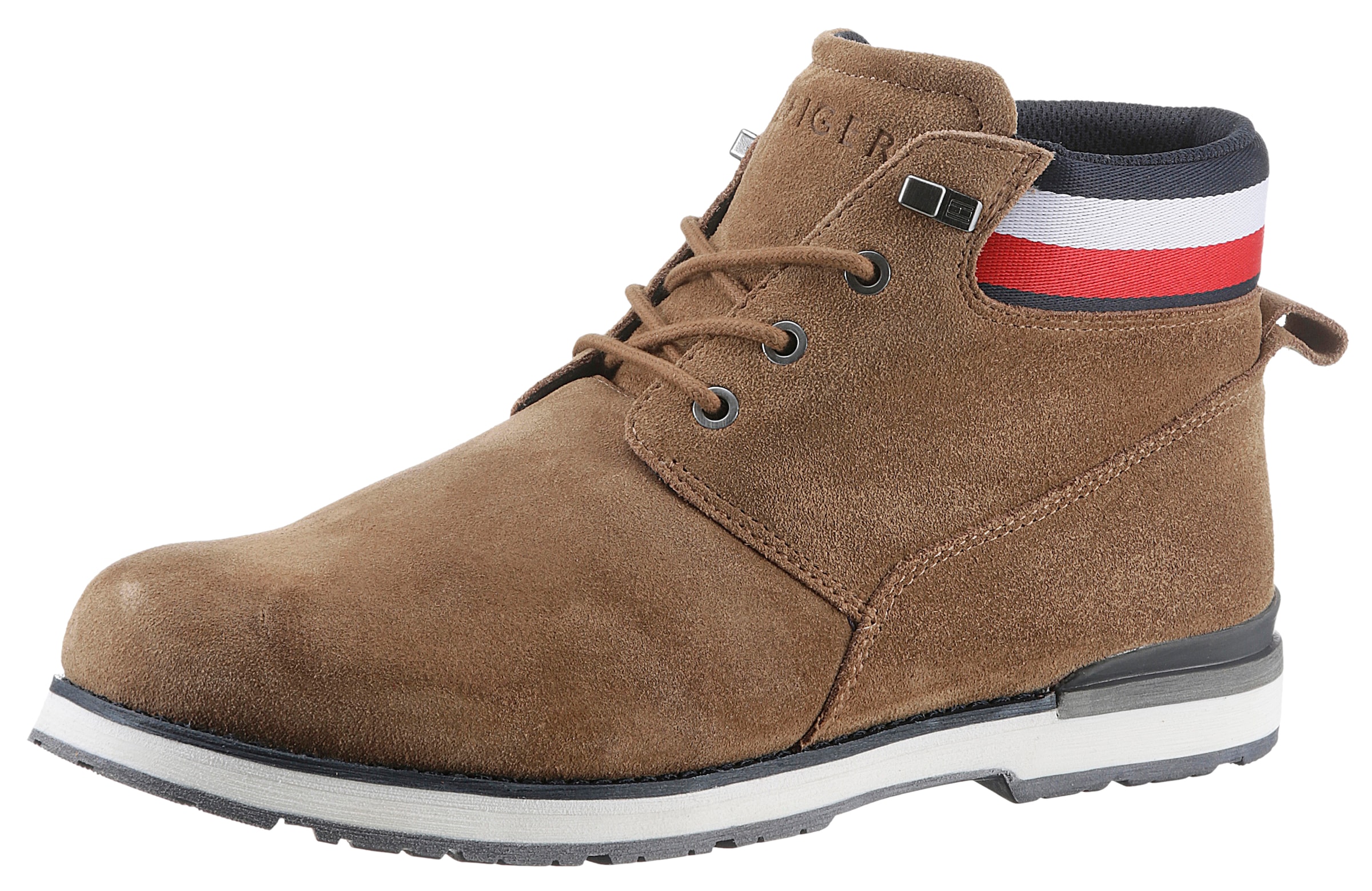 Tommy Hilfiger Schnürboots "CORE HILFIGER SUEDE BOOT", mit Anziehlasche