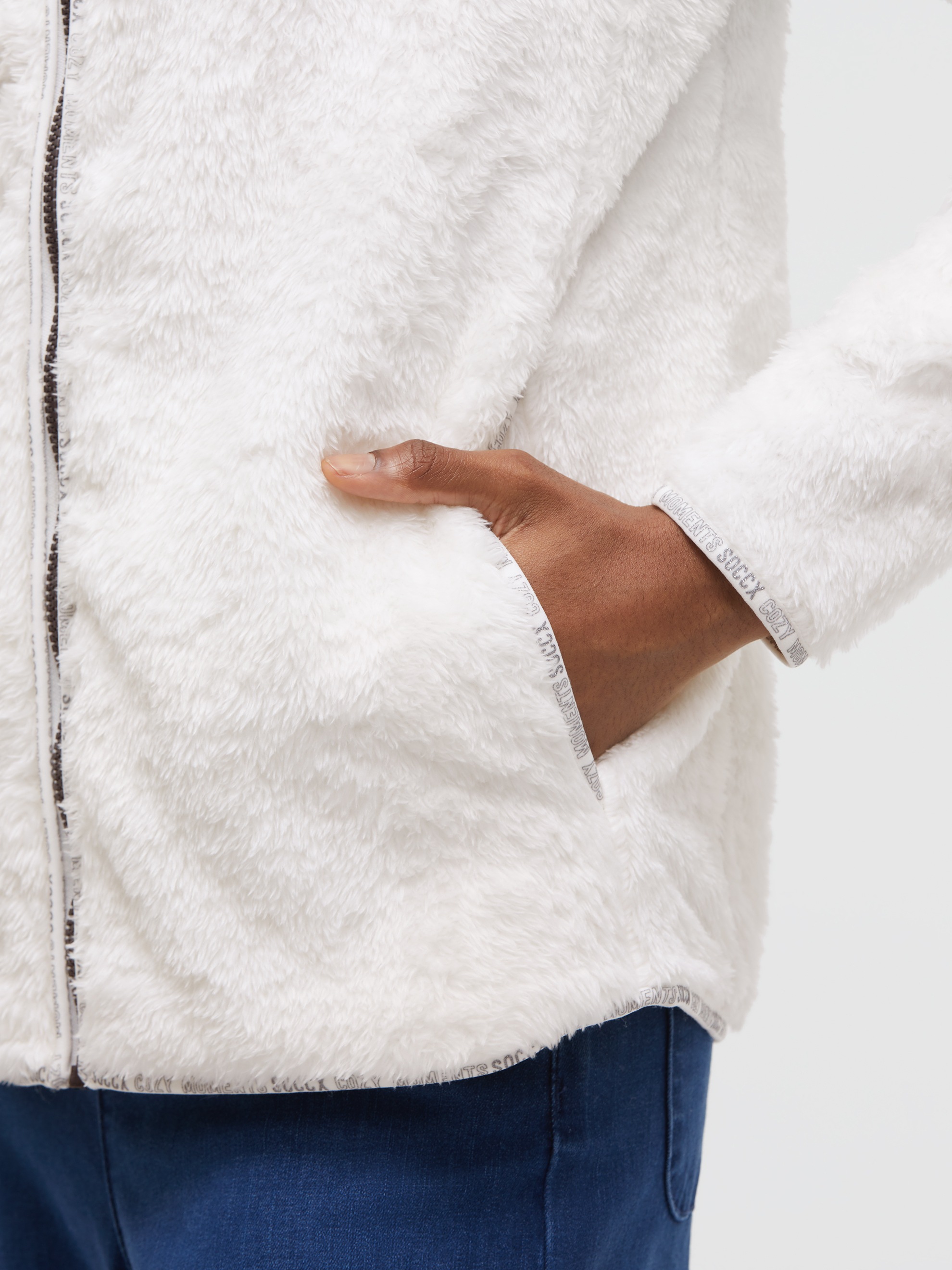 SOCCX Fleecejacke ohne Kapuze mit Stehkragen