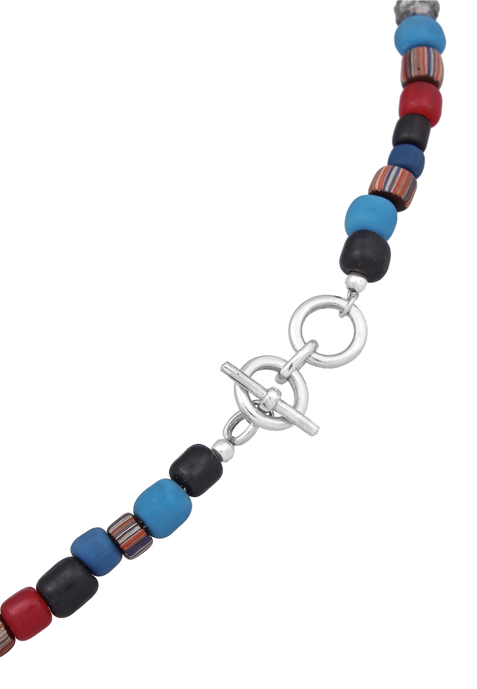 Kuzzoi Silberkette »Halskette Glas Beads Blau Vintage Look 925 Silber«