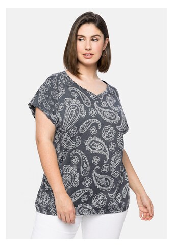 Sheego T-Shirt »Shirt«, mit Paisley-Ausbrennermuster und Smokdetails kaufen
